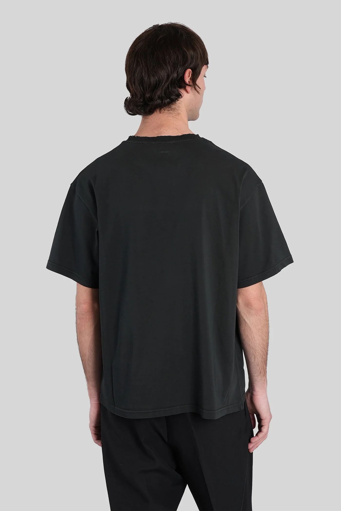 T-Shirt in black cotton - Image 3