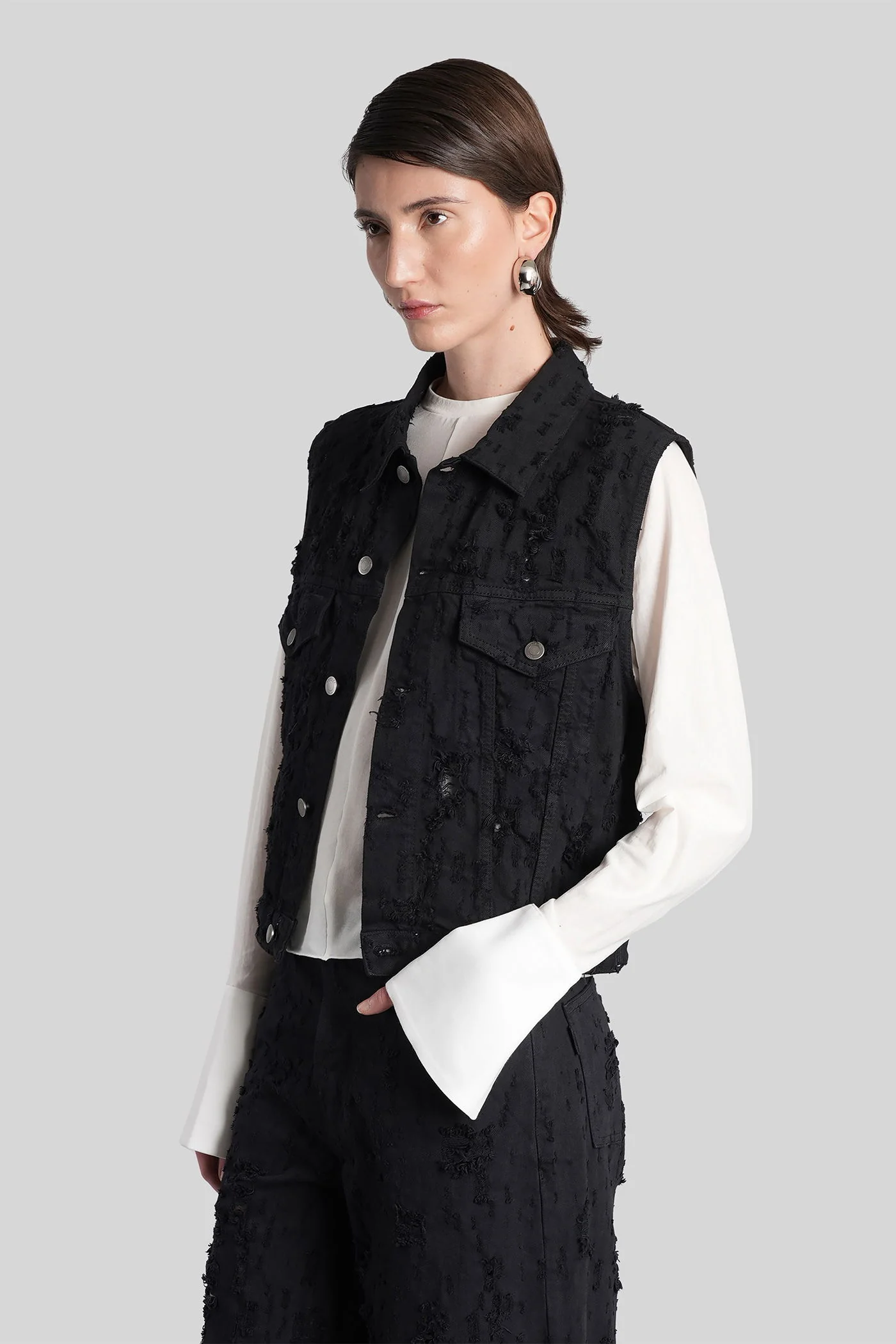 Ryder Vest in black cotton - Image 4
