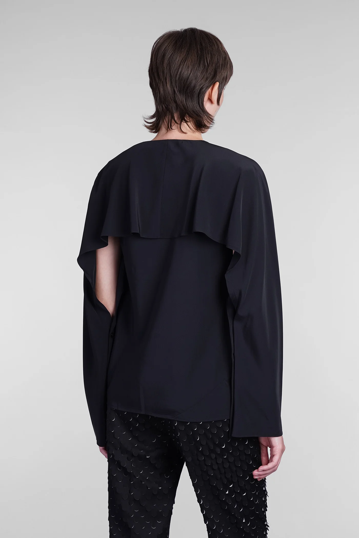 Blouse in black silk - Image 3