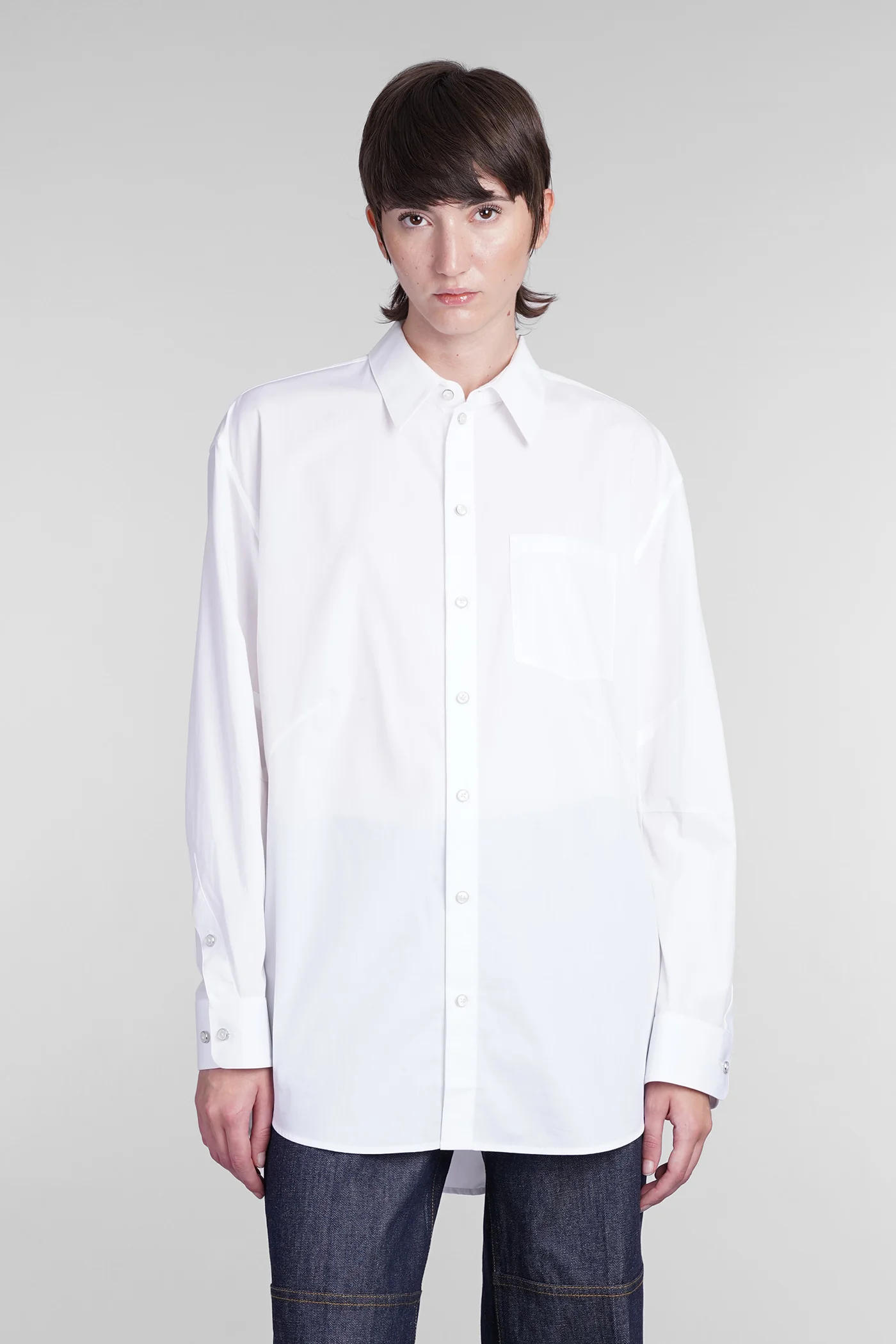 Shirt in white cotton