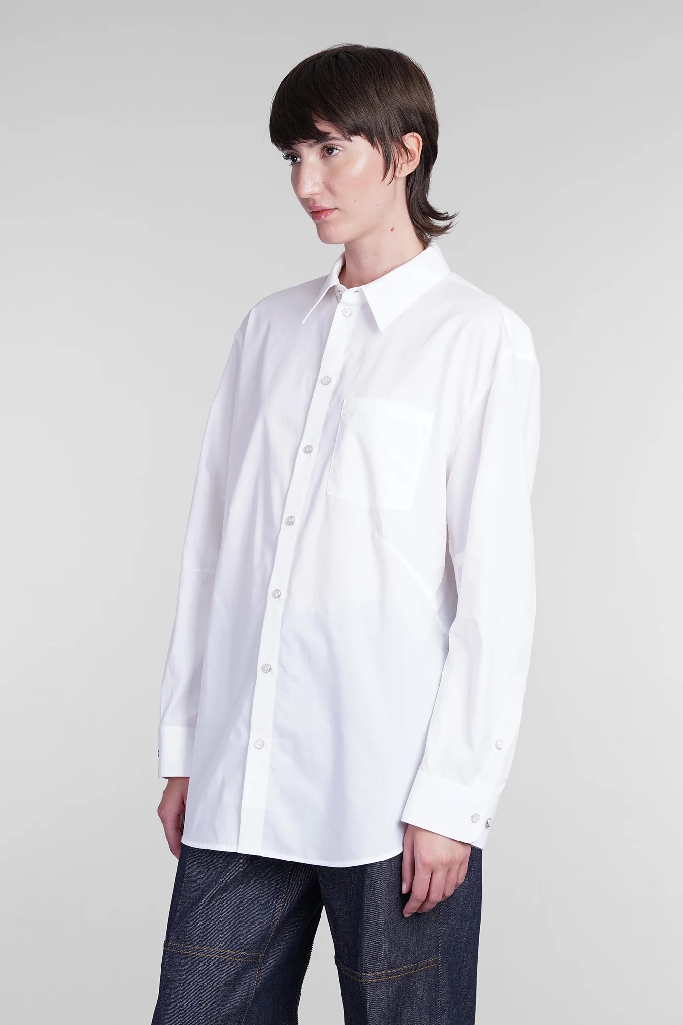 Shirt in white cotton - Image 4