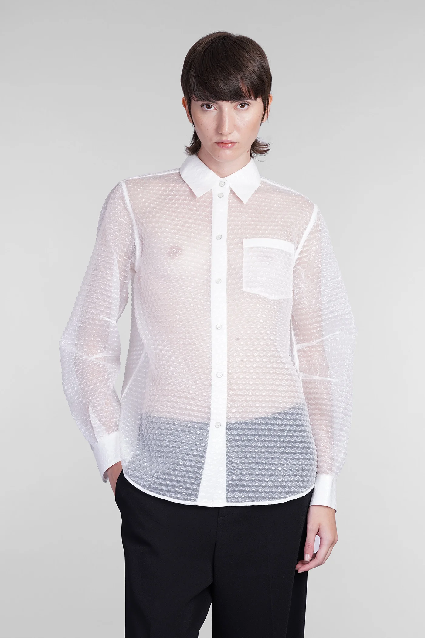 Shirt in white polyamide