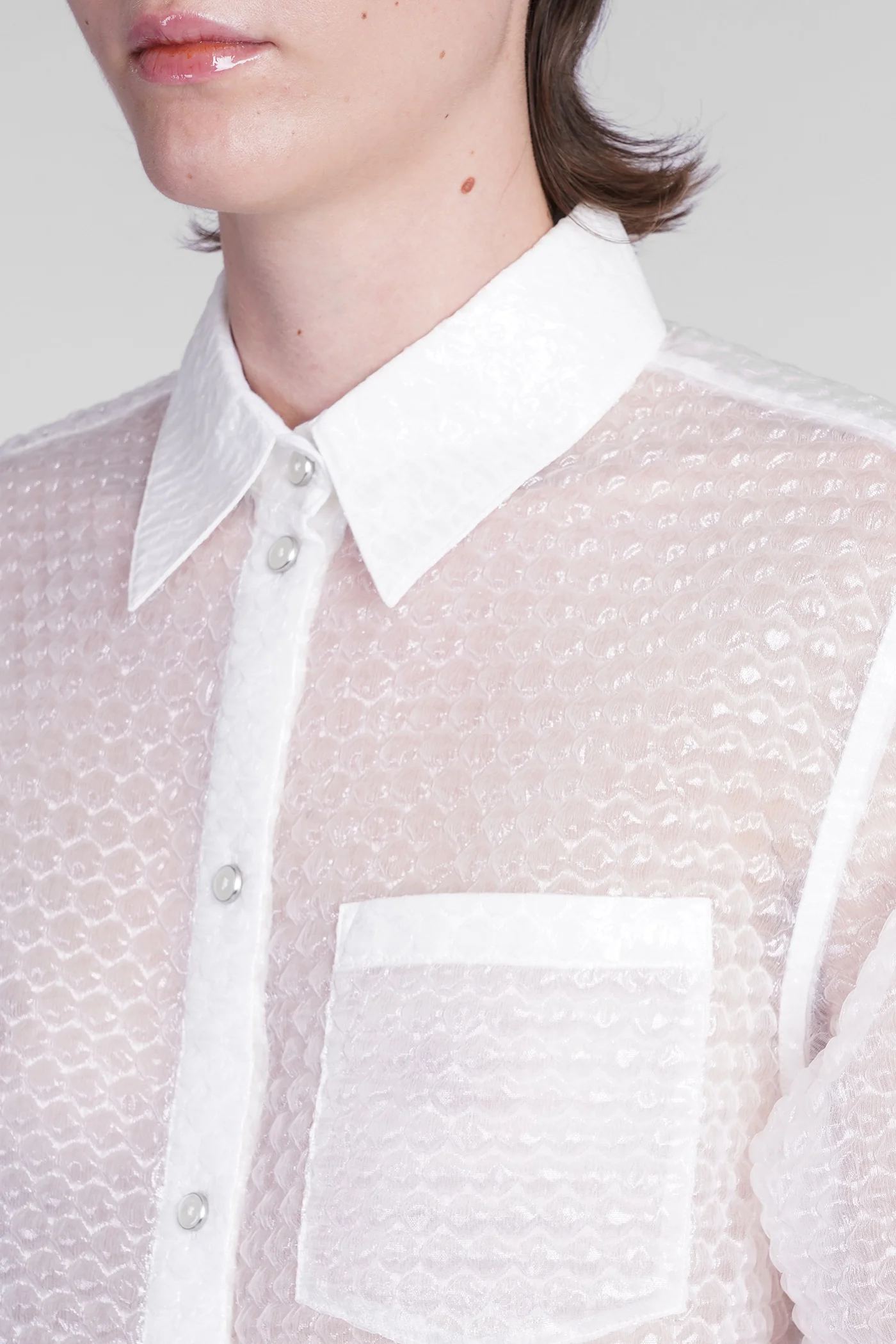 Shirt in white polyamide - Image 5