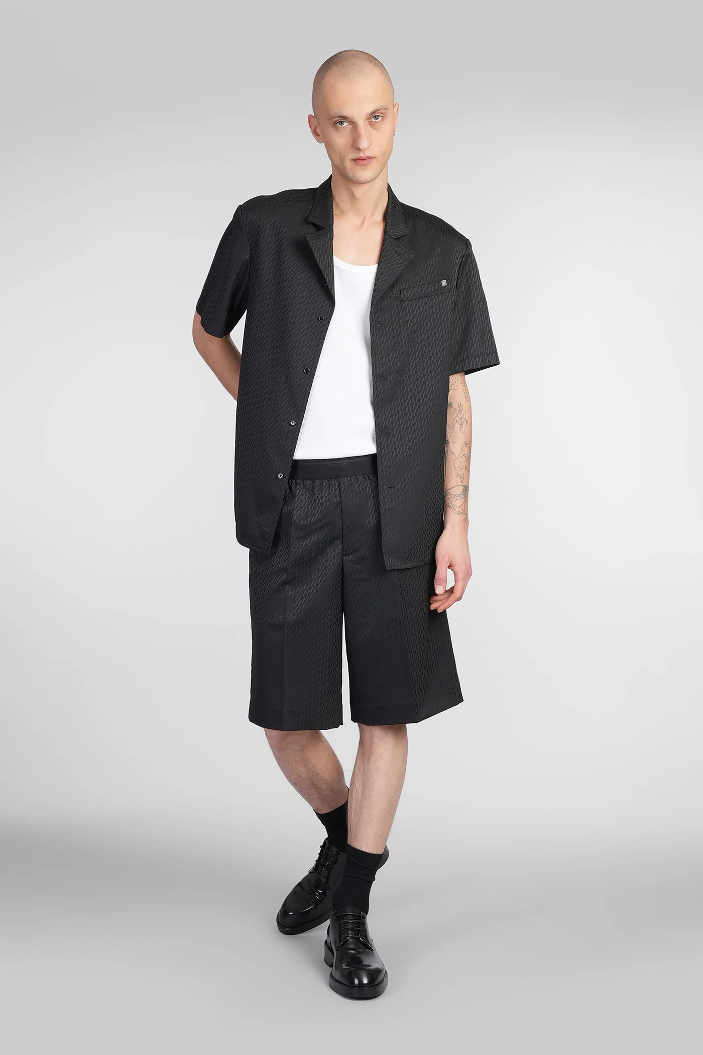 Shorts in black polyester - Image 2