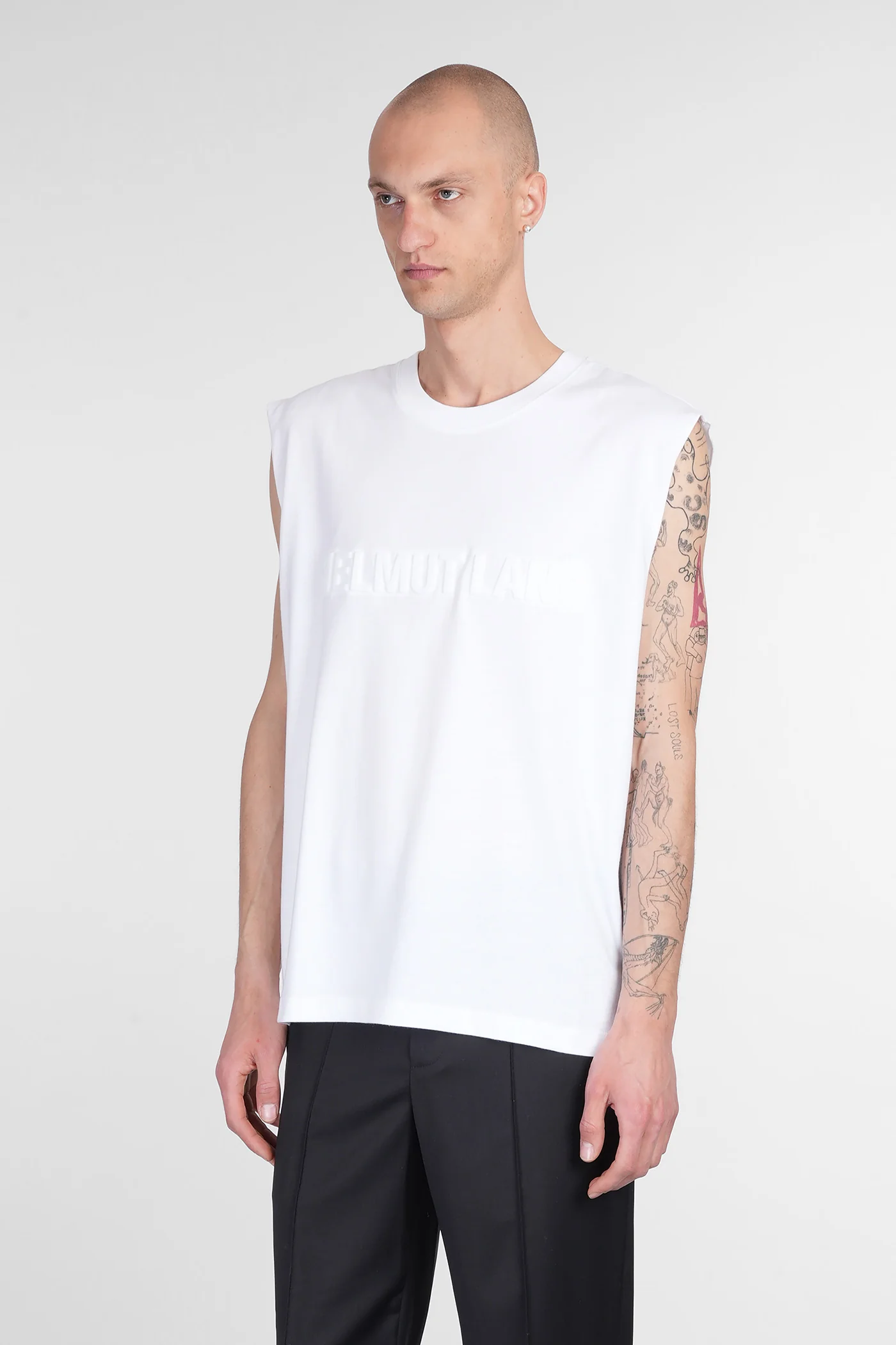 tank Top in white cotton - Image 4
