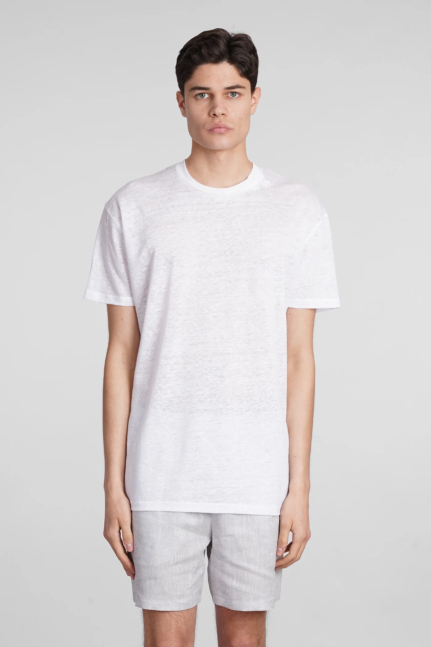 Theo jl T-Shirt in white linen