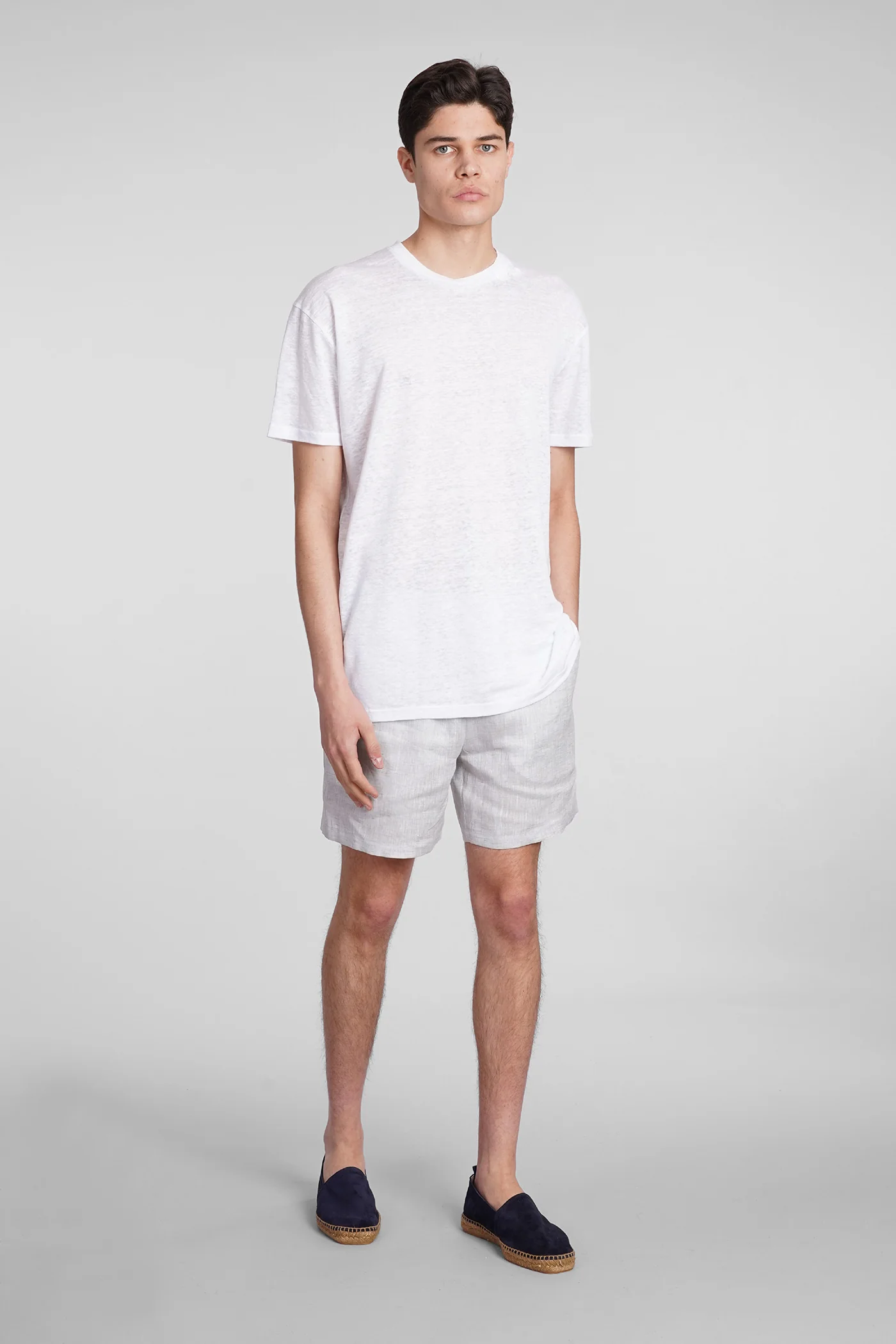Theo jl T-Shirt in white linen - Image 2