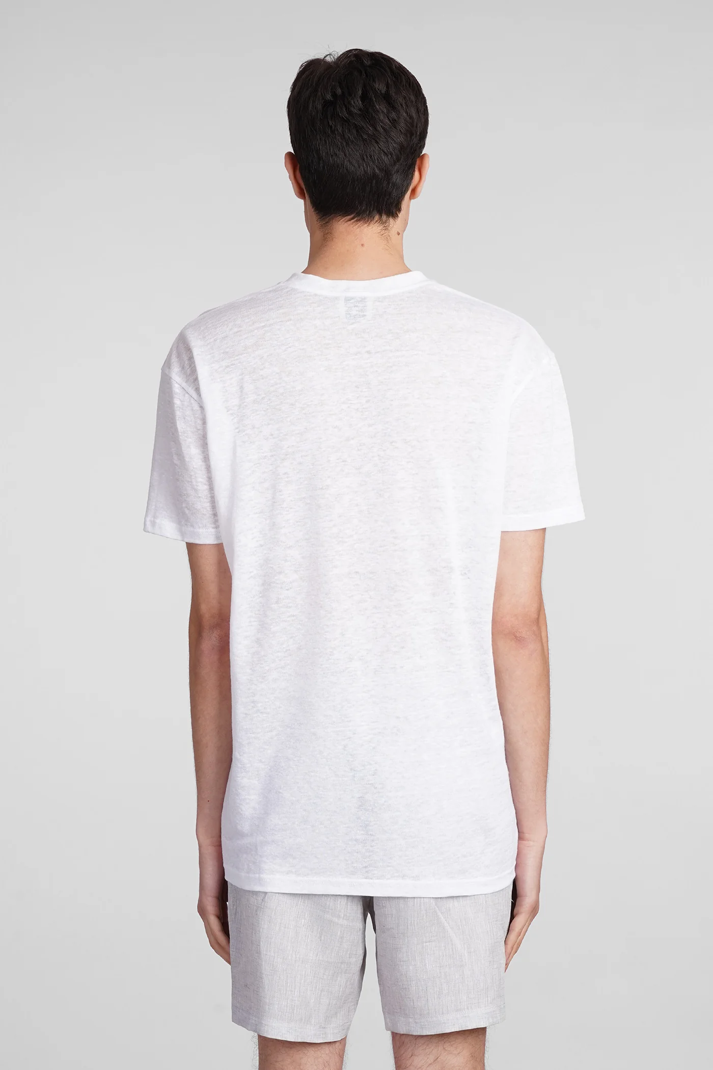 Theo jl T-Shirt in white linen - Image 3