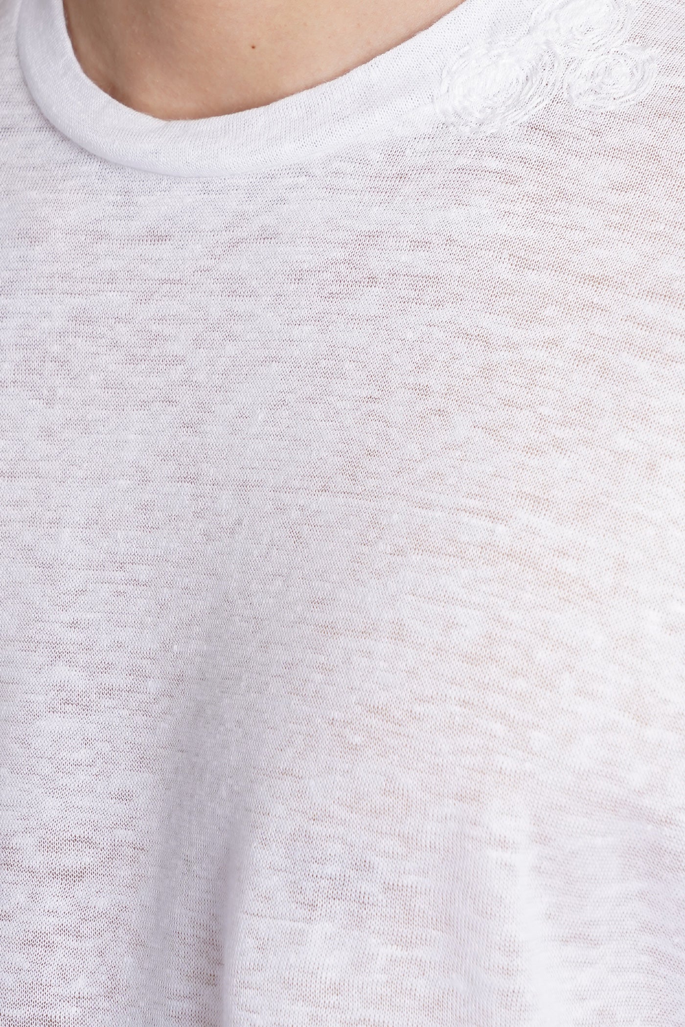 Theo jl T-Shirt in white linen - Image 5