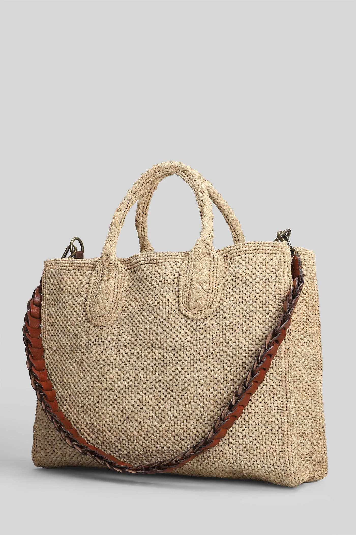Rary Tote in beige raffia - Image 30