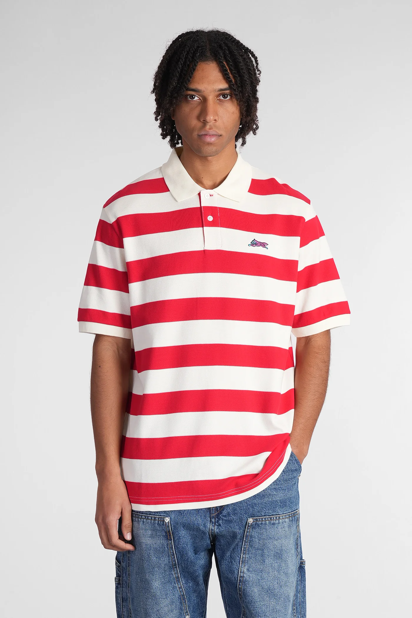 Polo in red cotton
