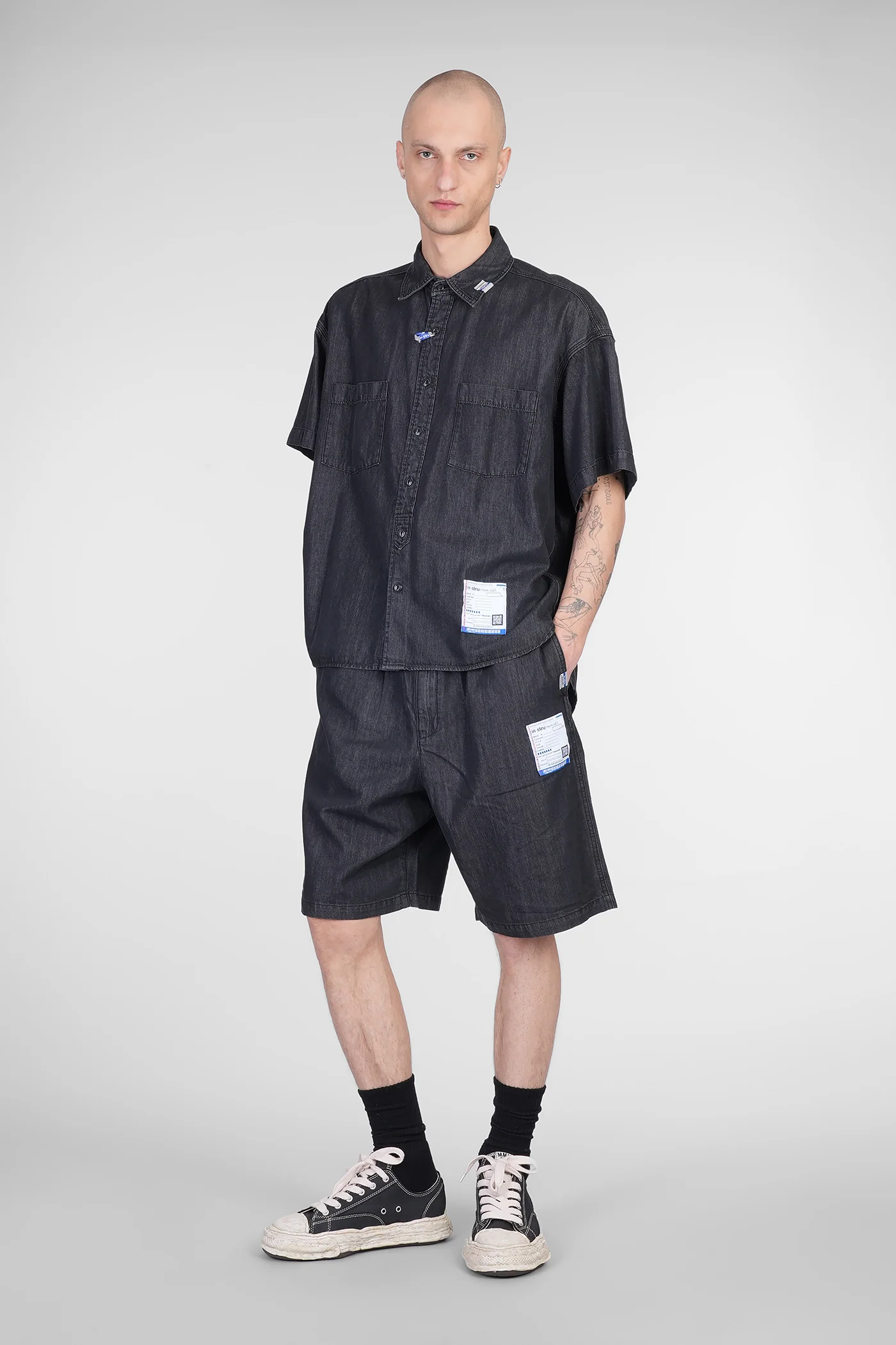 Shorts in black cotton - Image 7