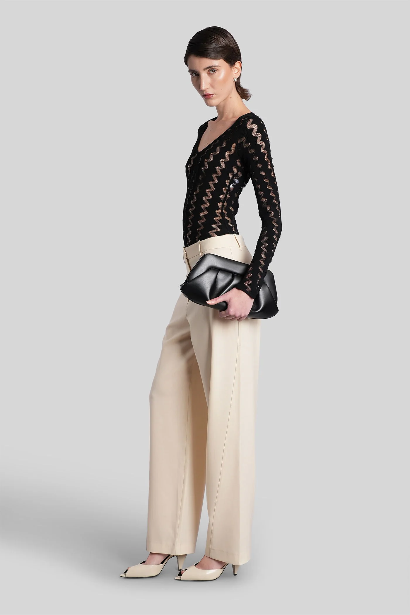 Aluri Pants in beige polyester - Image 2