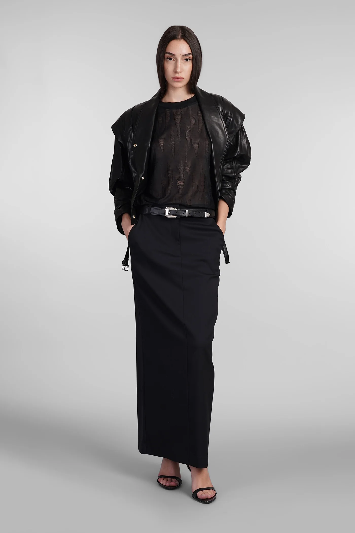 Arianne Skirt in black wool - Image 2