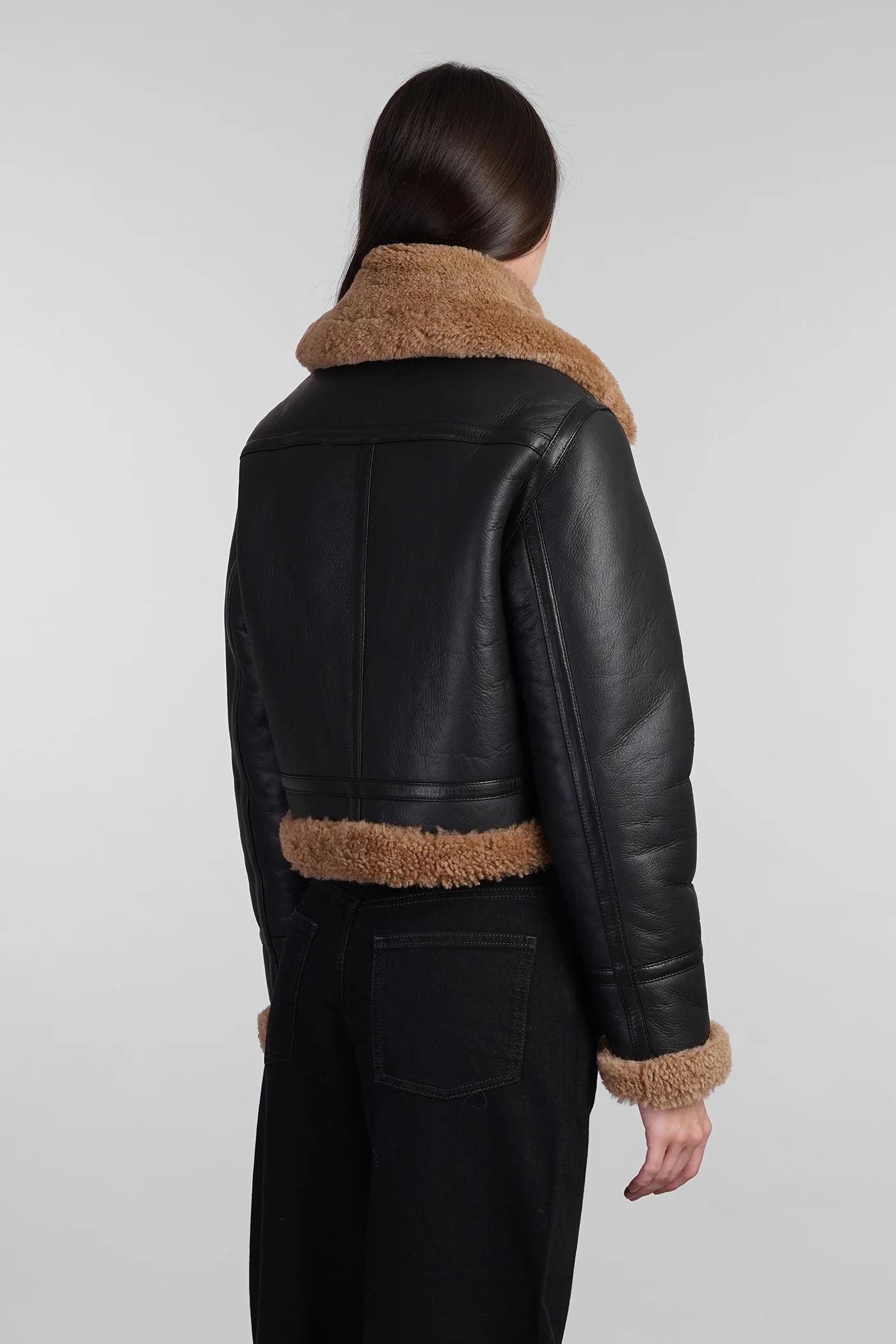 Berrin Shearling in black leather - Image 3