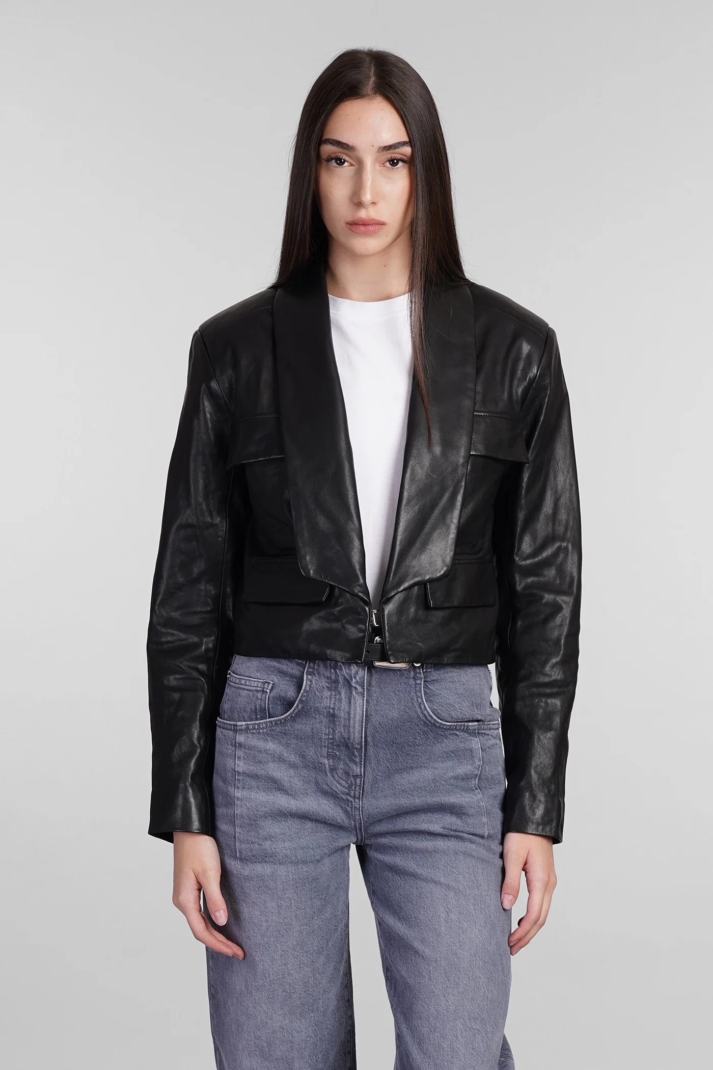 Cybele Leather jacket in black leather