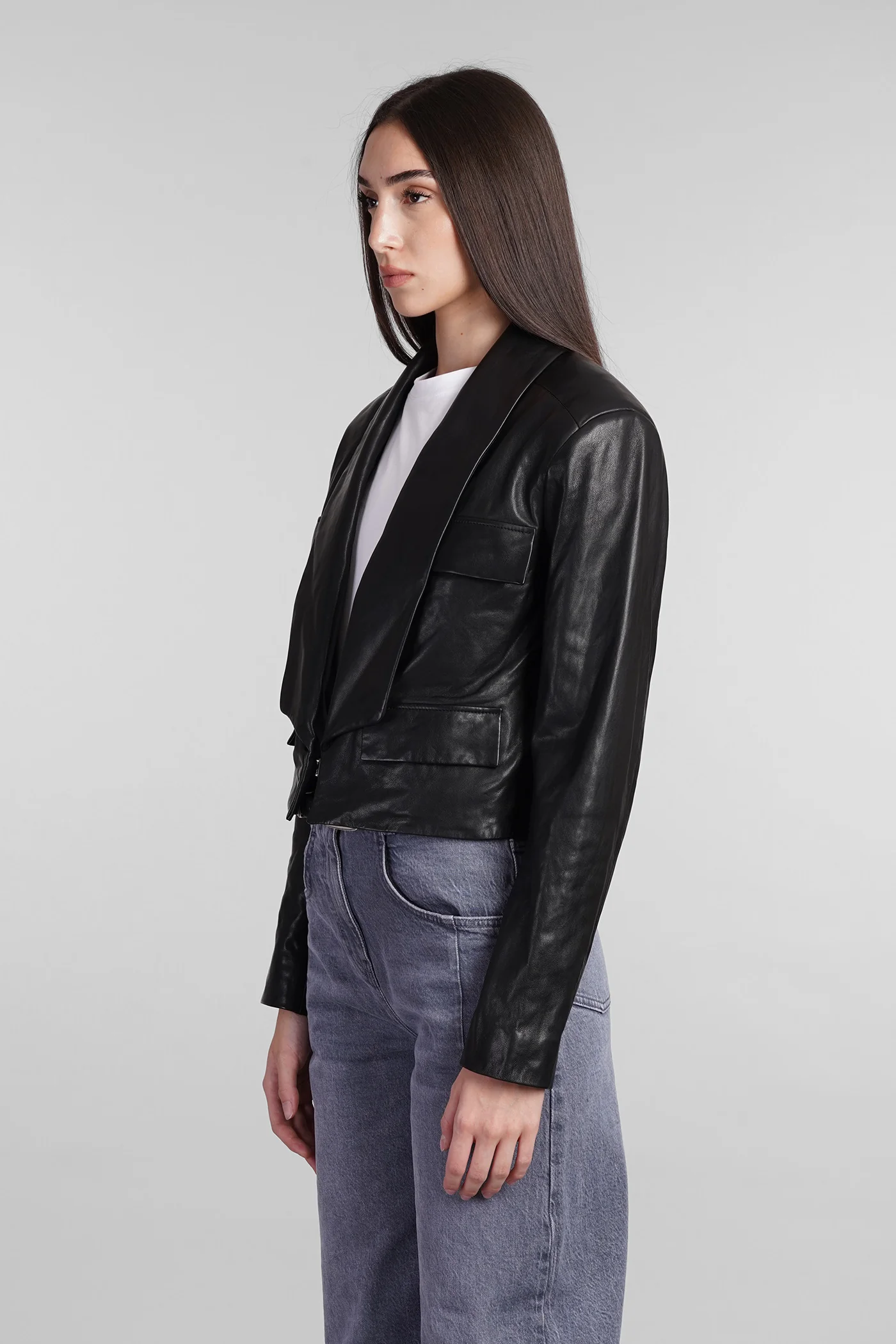 Cybele Leather jacket in black leather - Image 4