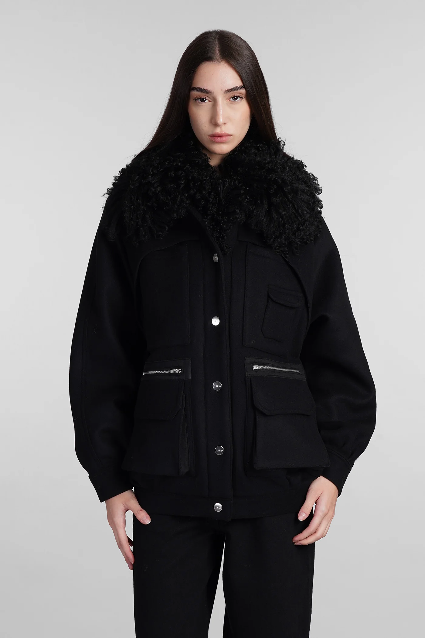 Diassa Casual jacket in black wool