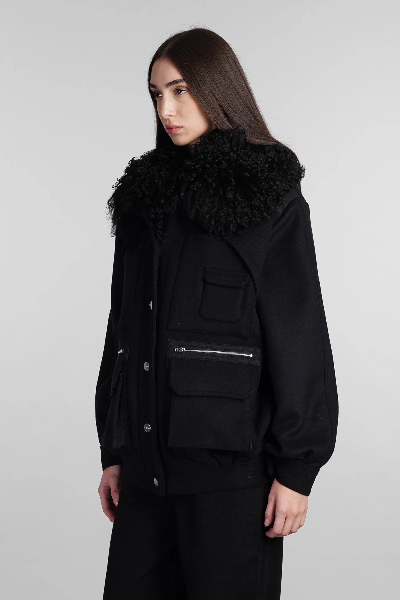 Diassa Casual jacket in black wool - Image 4