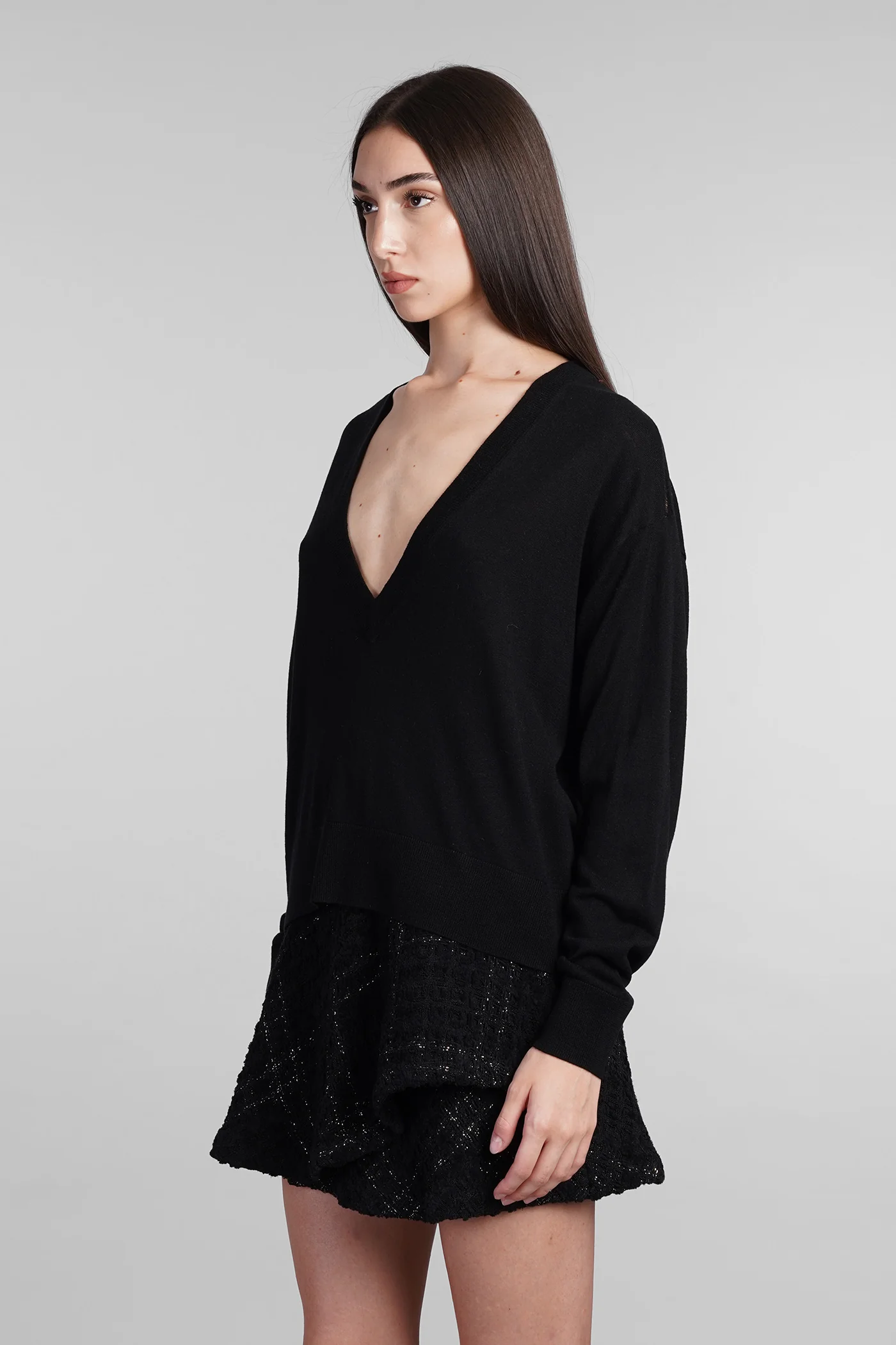 Leya Knitwear in black silk - Image 4