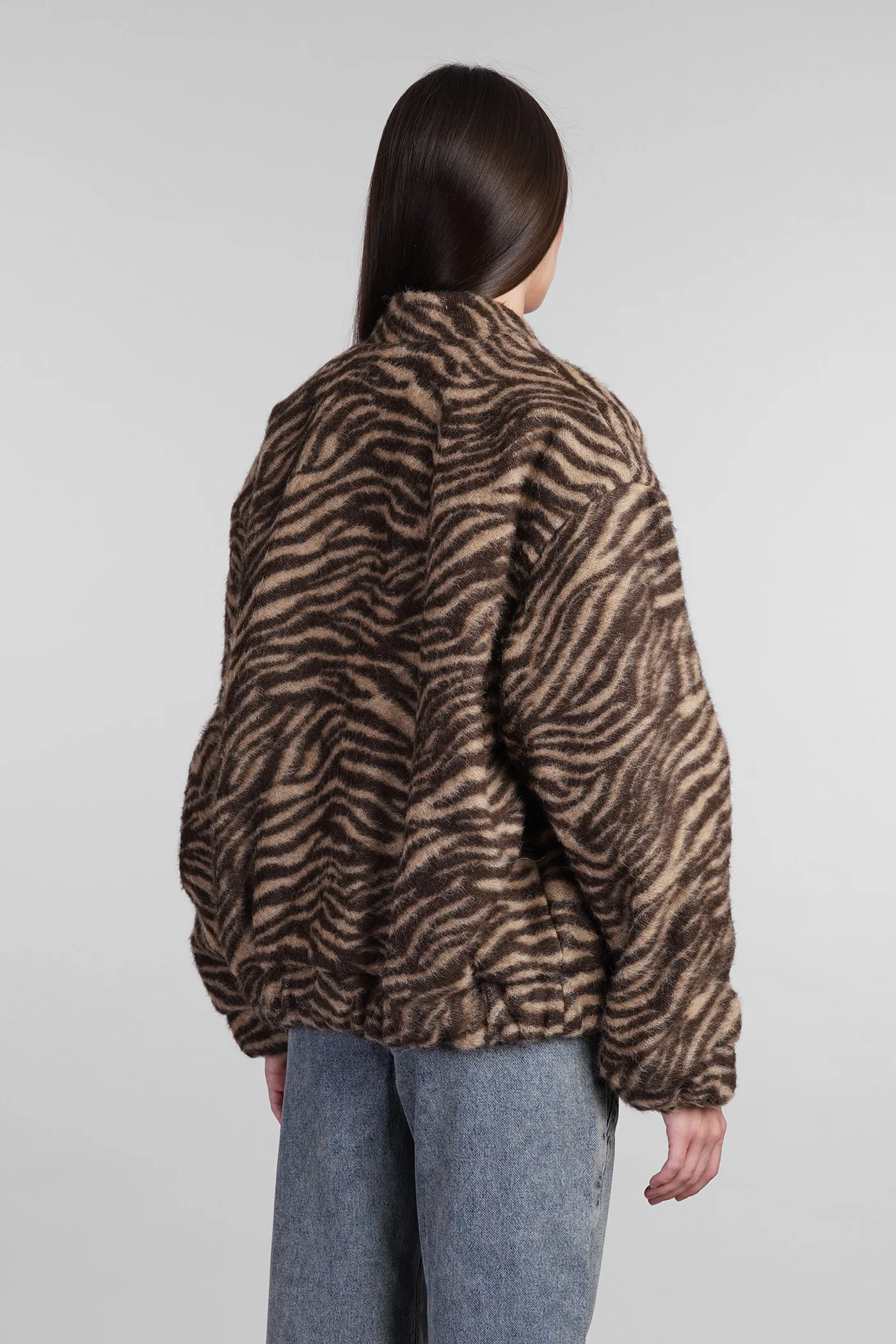 Louane Bomber Jacket in brown wool - Image 3