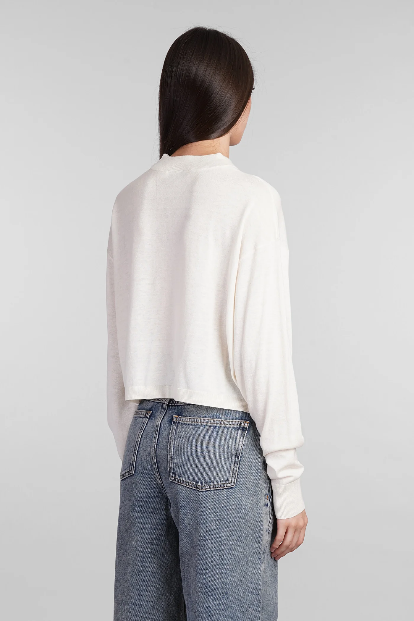 Lya Knitwear in beige silk - Image 3