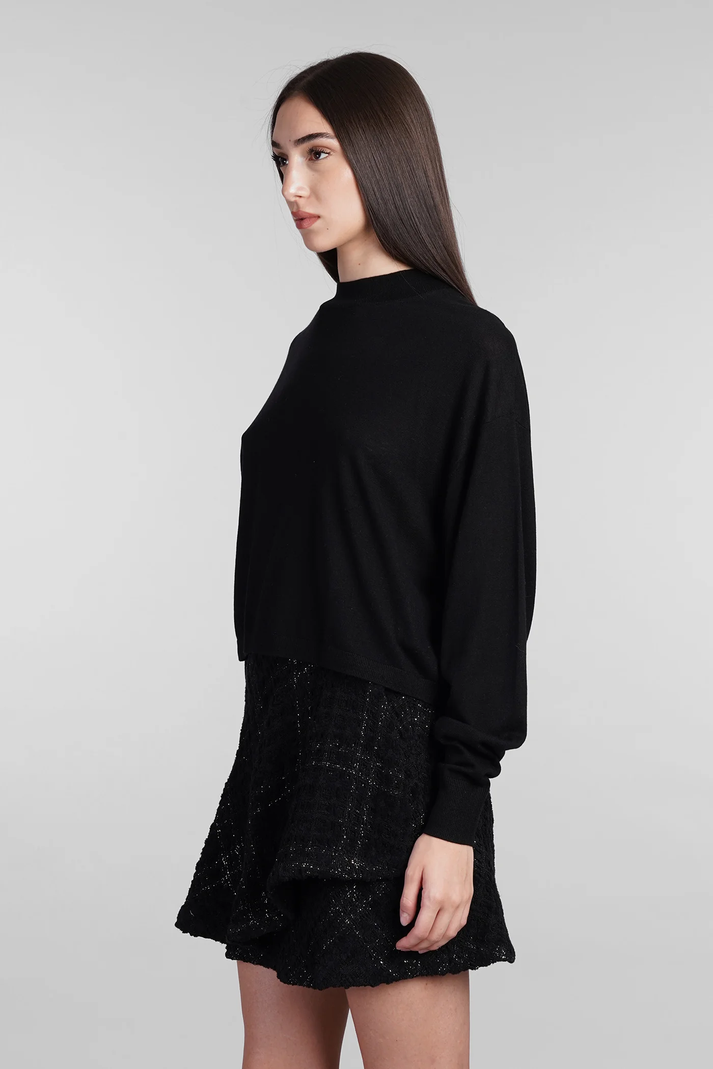 Lya Knitwear in black silk - Image 4