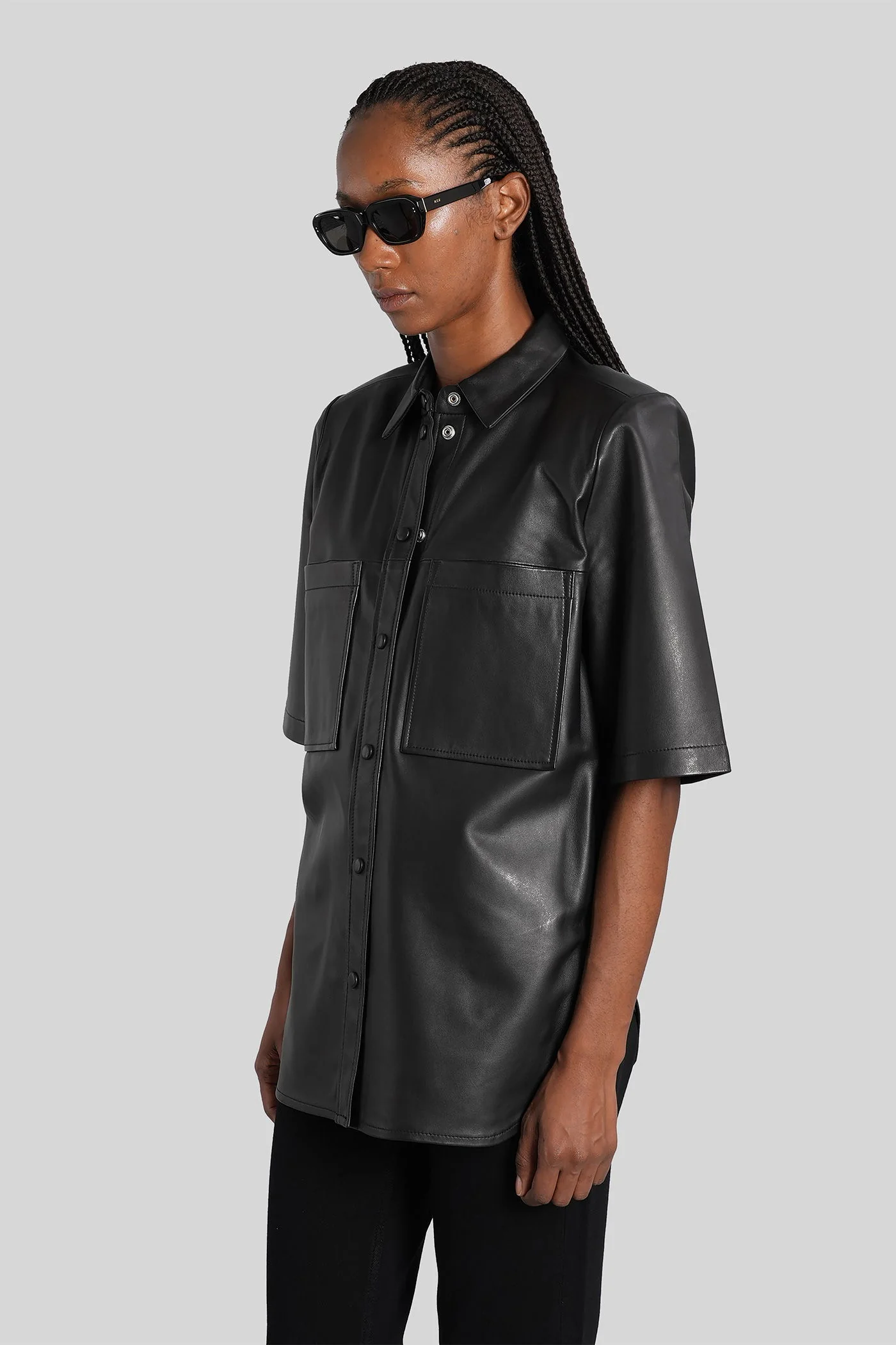 Moha Shirt in black leather - Image 4