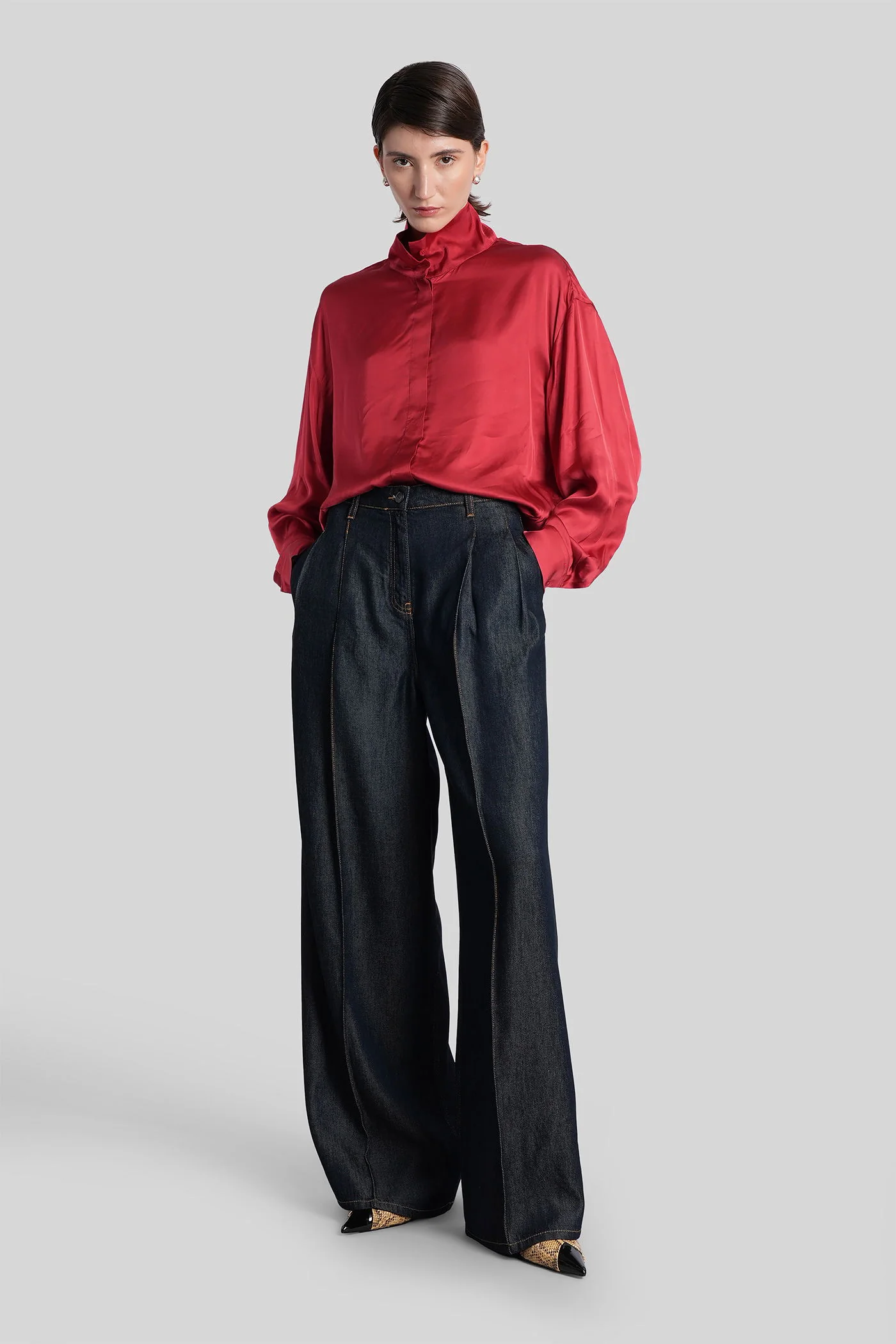 Nocciola Shirt in red viscose - Image 2