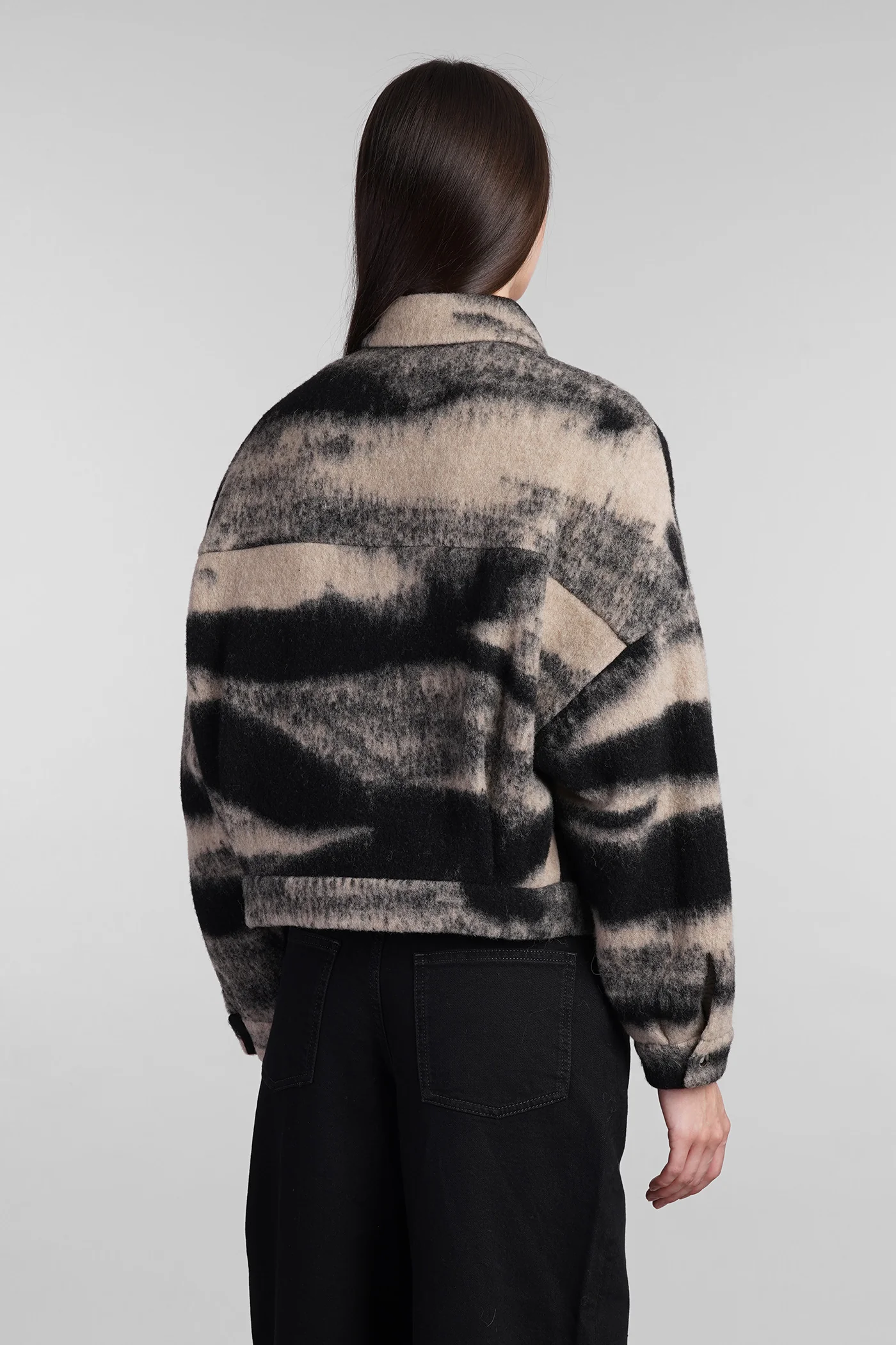 Ophaline Bomber Jacket in beige wool - Image 3