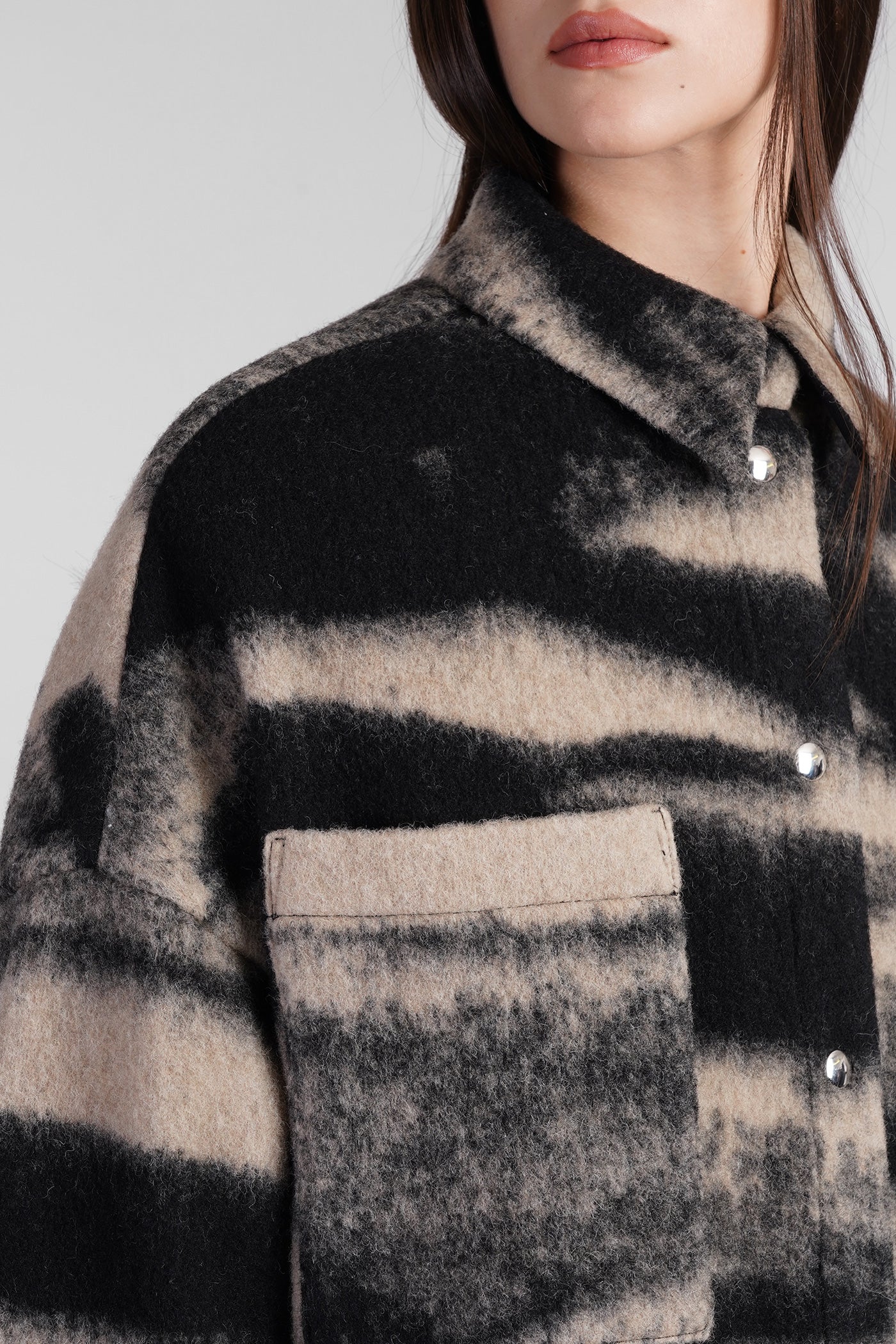 Ophaline Bomber Jacket in beige wool - Image 5