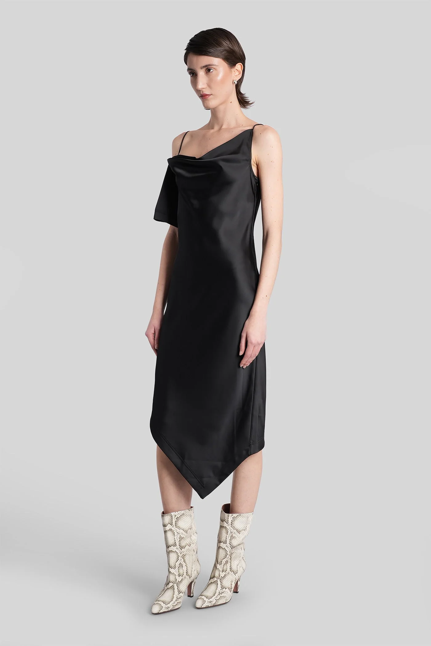 Thiana Long dress in black polyester - Image 29