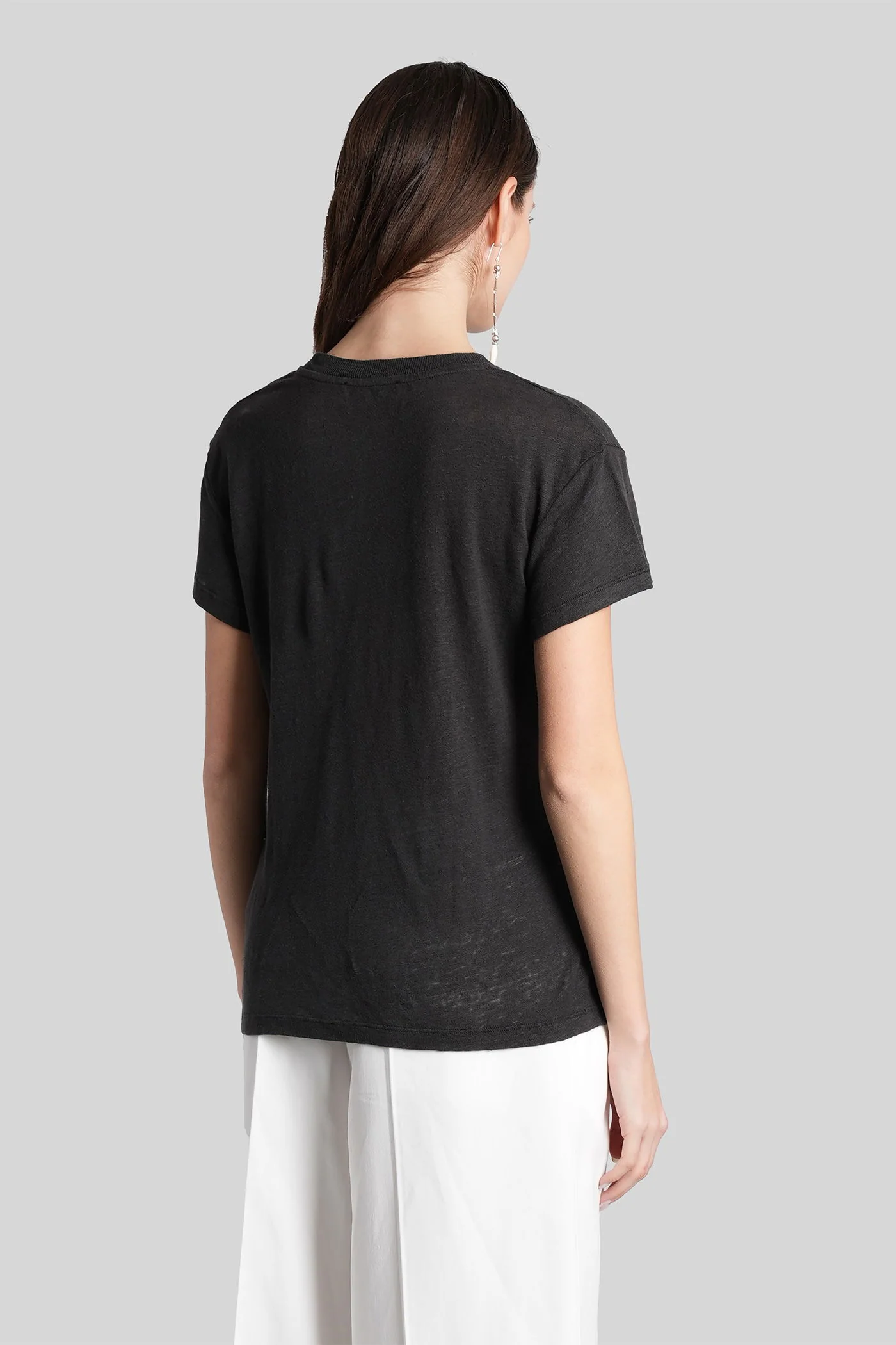 Third T-Shirt in black linen - Image 3
