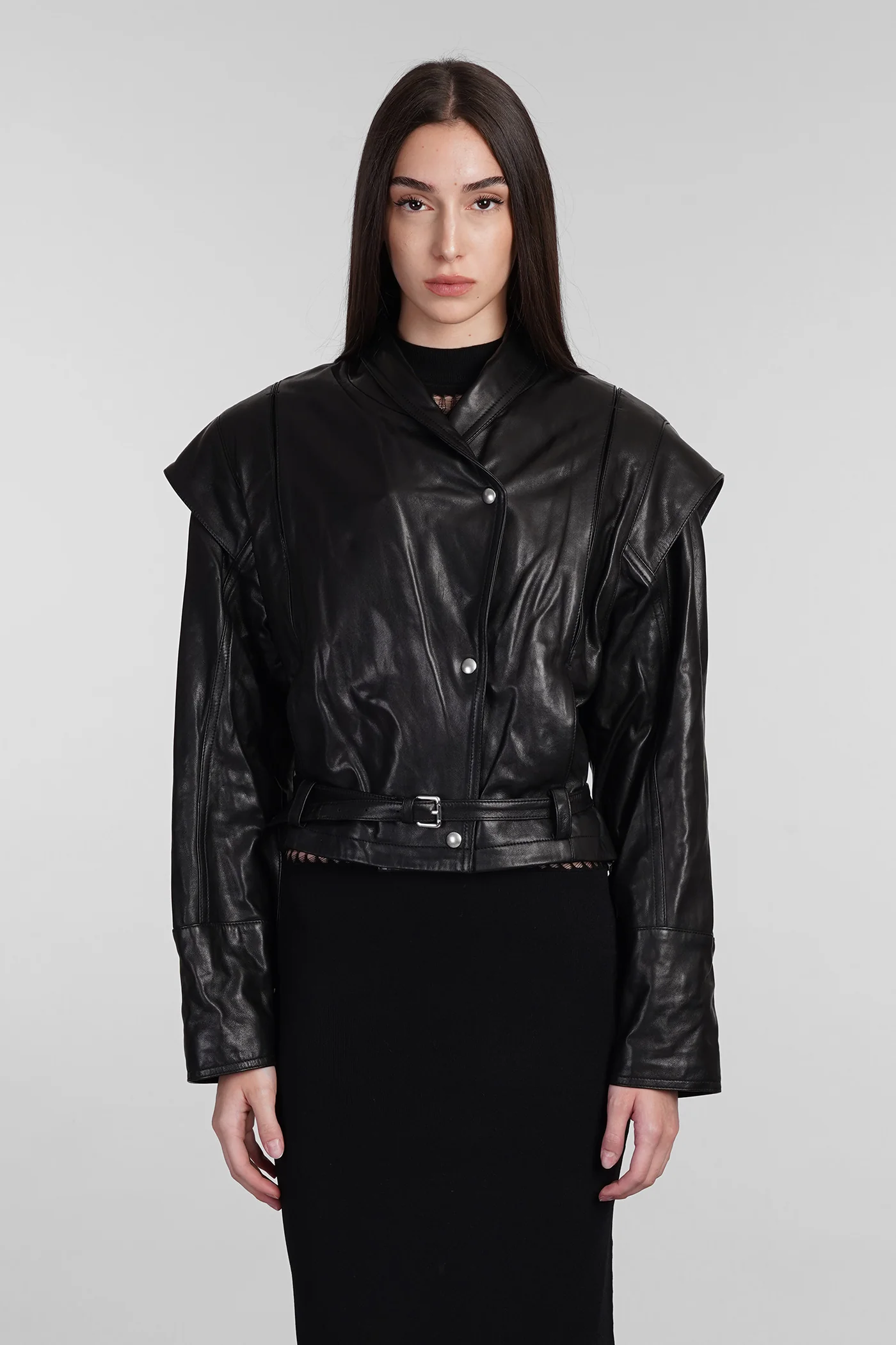 Yukito Biker jacket in black leather