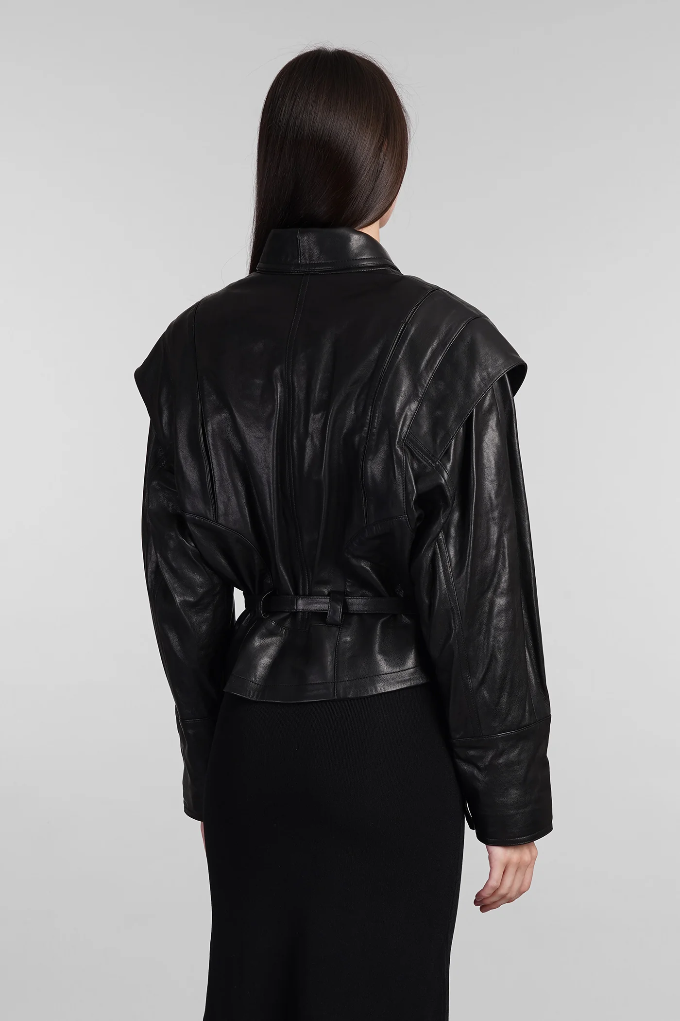 Yukito Biker jacket in black leather - Image 3