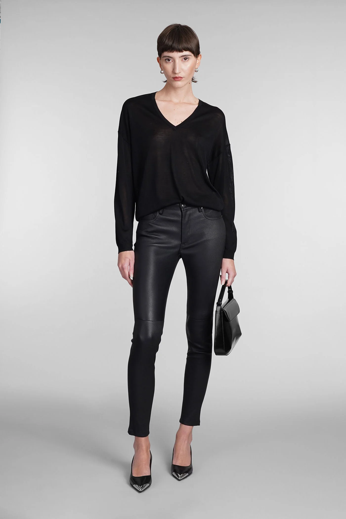 Zaslim Pants in black leather - Image 2