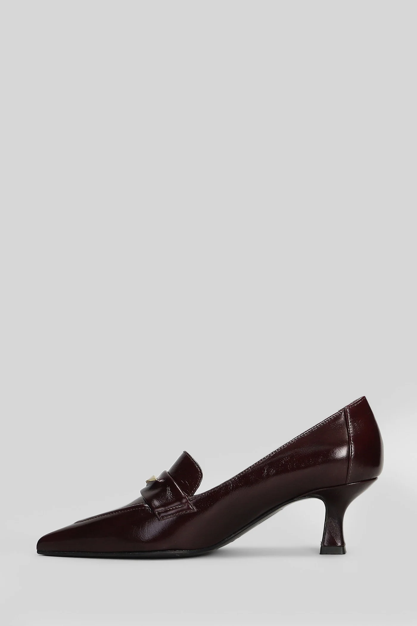 Pumps in bordeaux leather - Image 3