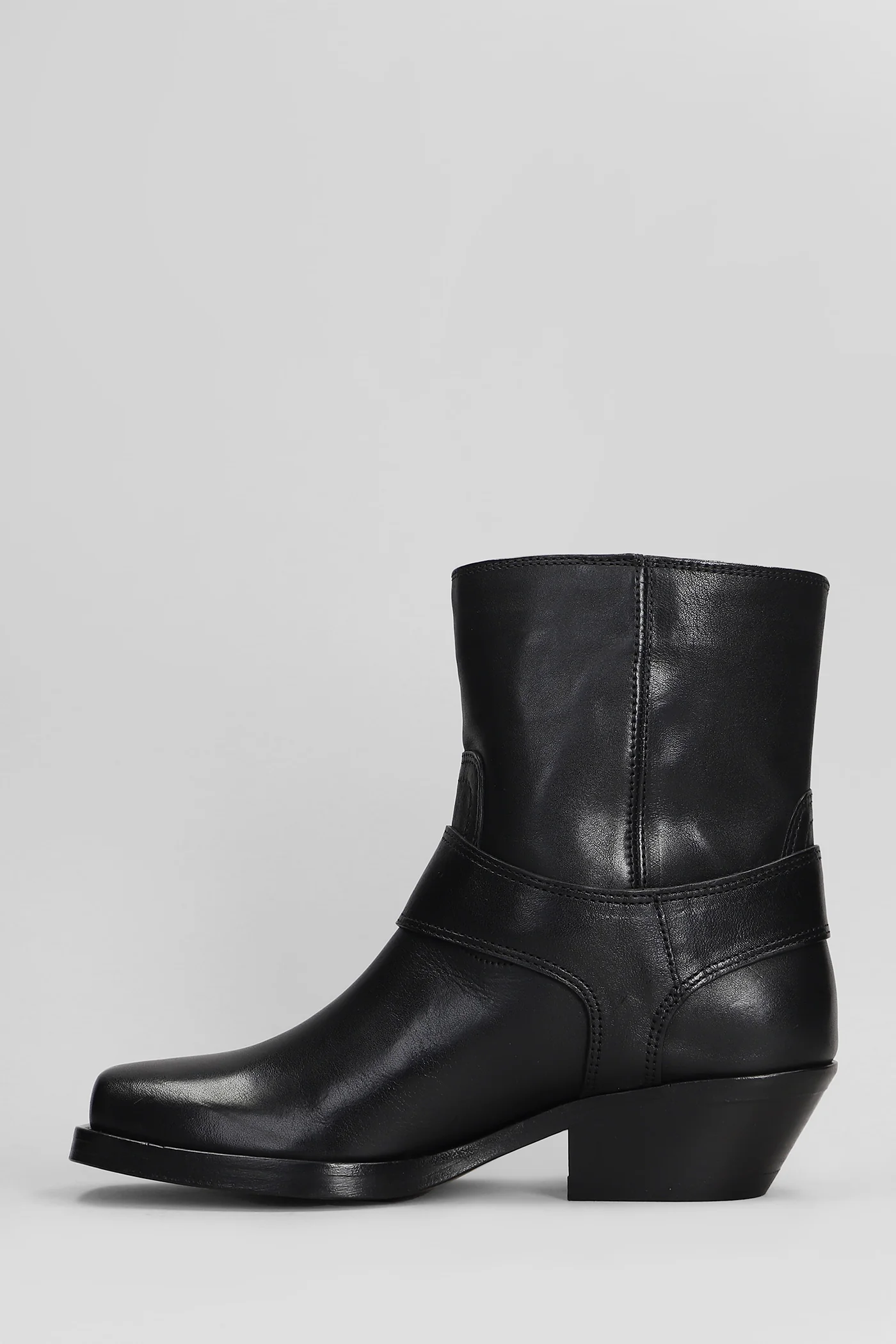 Akson gaucho High heels Ankle boots in black leather - Image 3
