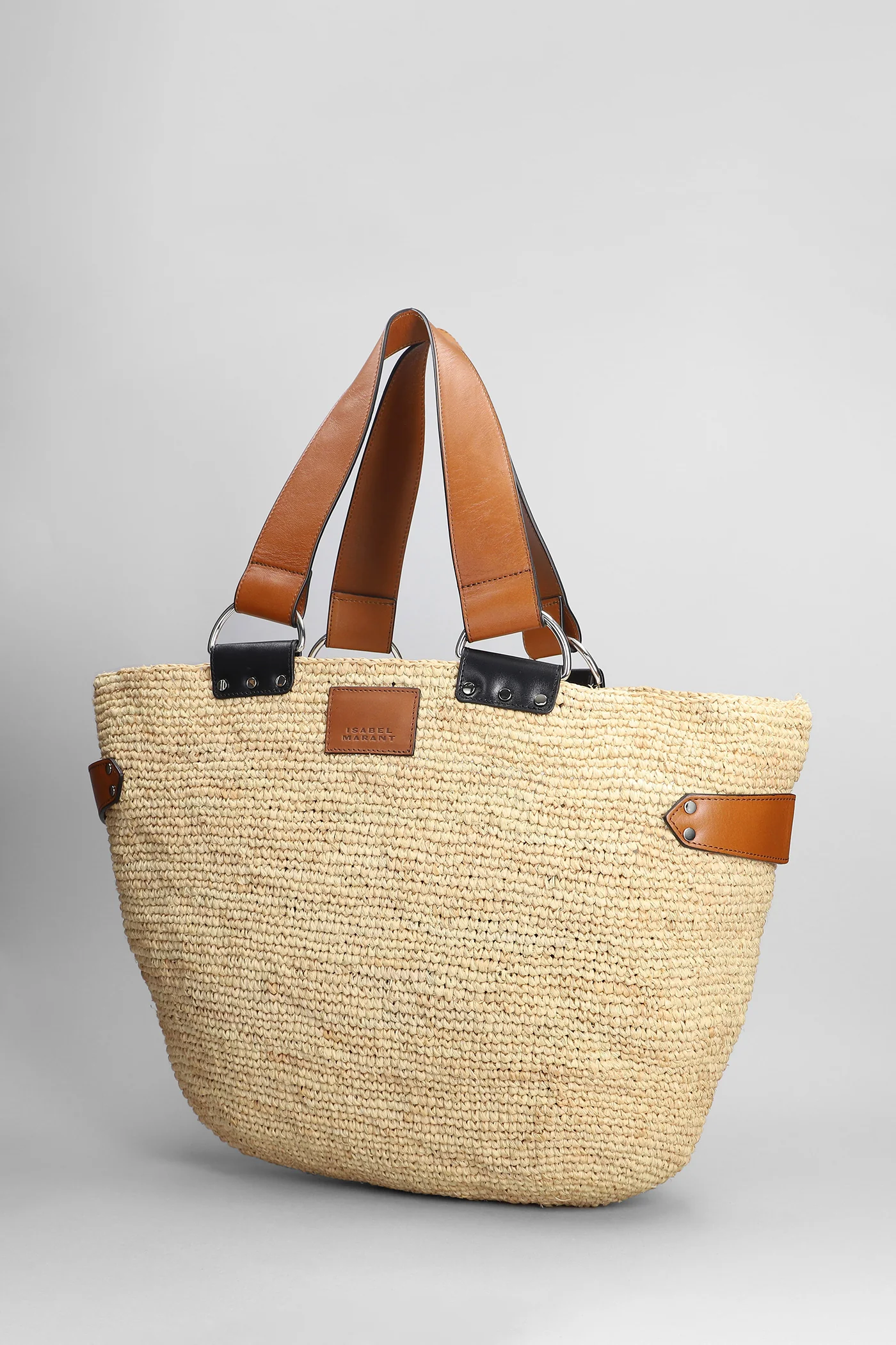 Bahiba Tote in beige raffia - Image 2