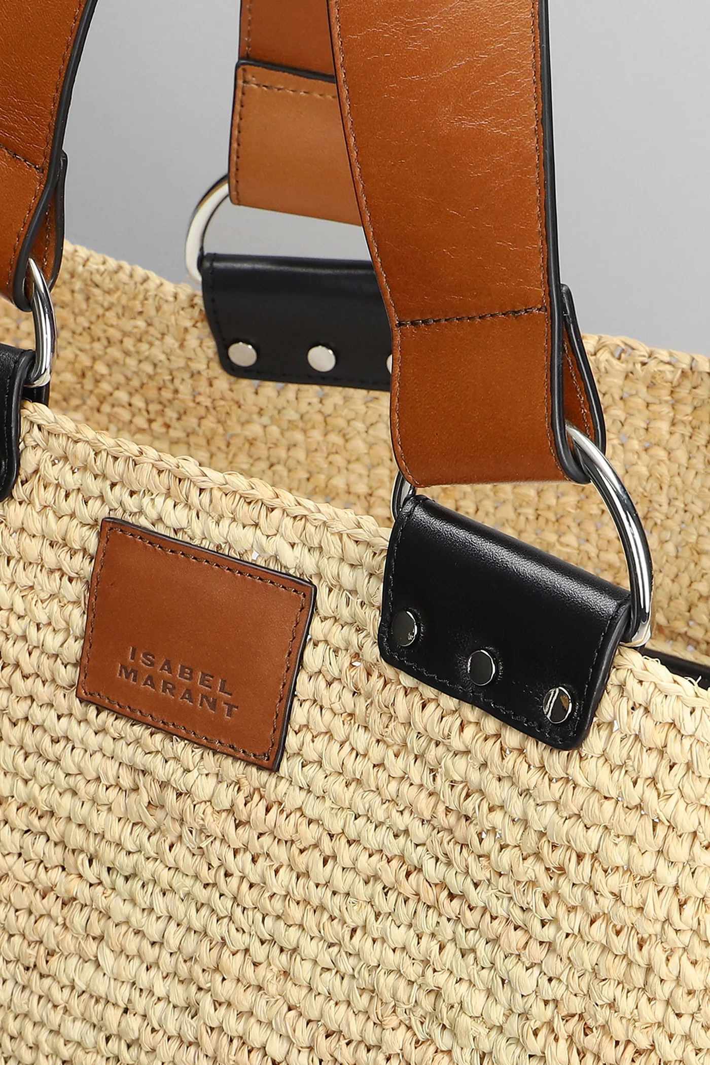 Bahiba Tote in beige raffia - Image 4
