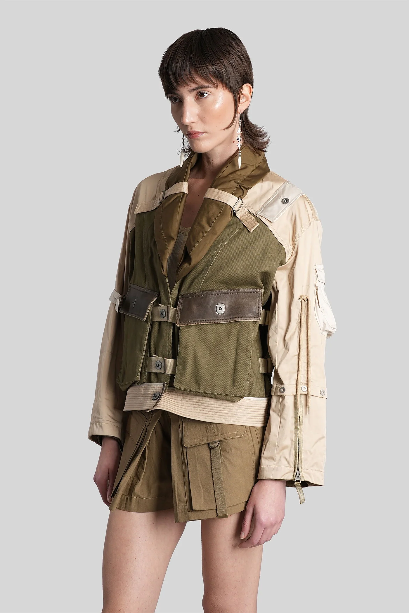 Julissa Casual jacket in khaki cotton - Image 4