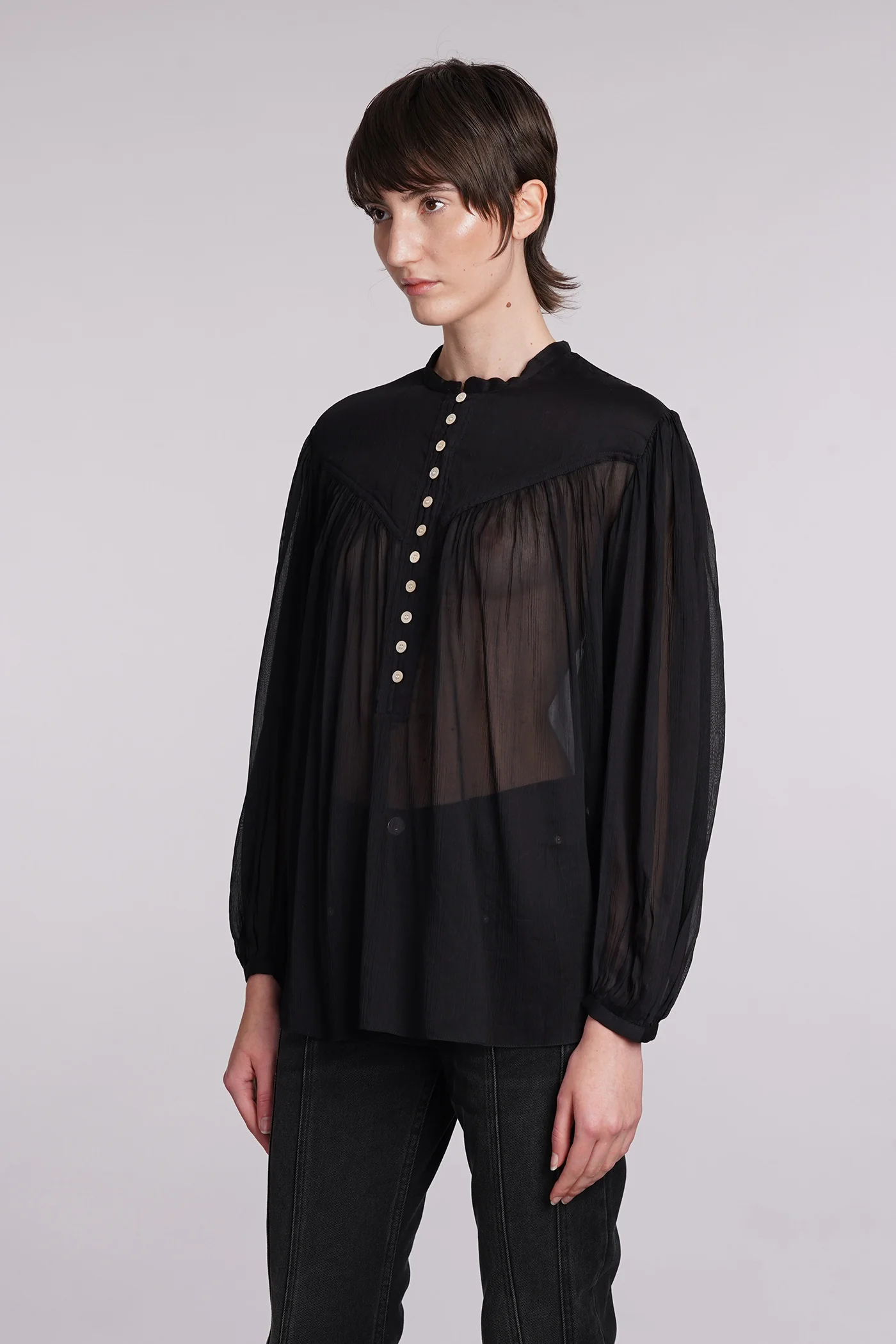 Kiledia Blouse in black cotton - Image 4