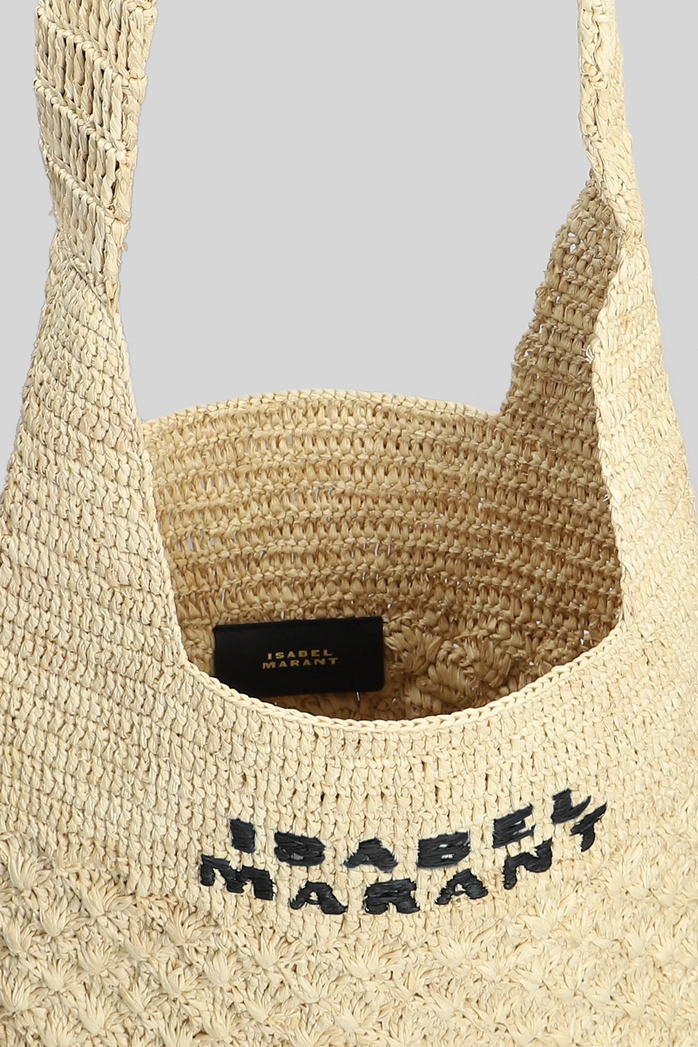 Praia small Shoulder bag in beige raffia - Image 4