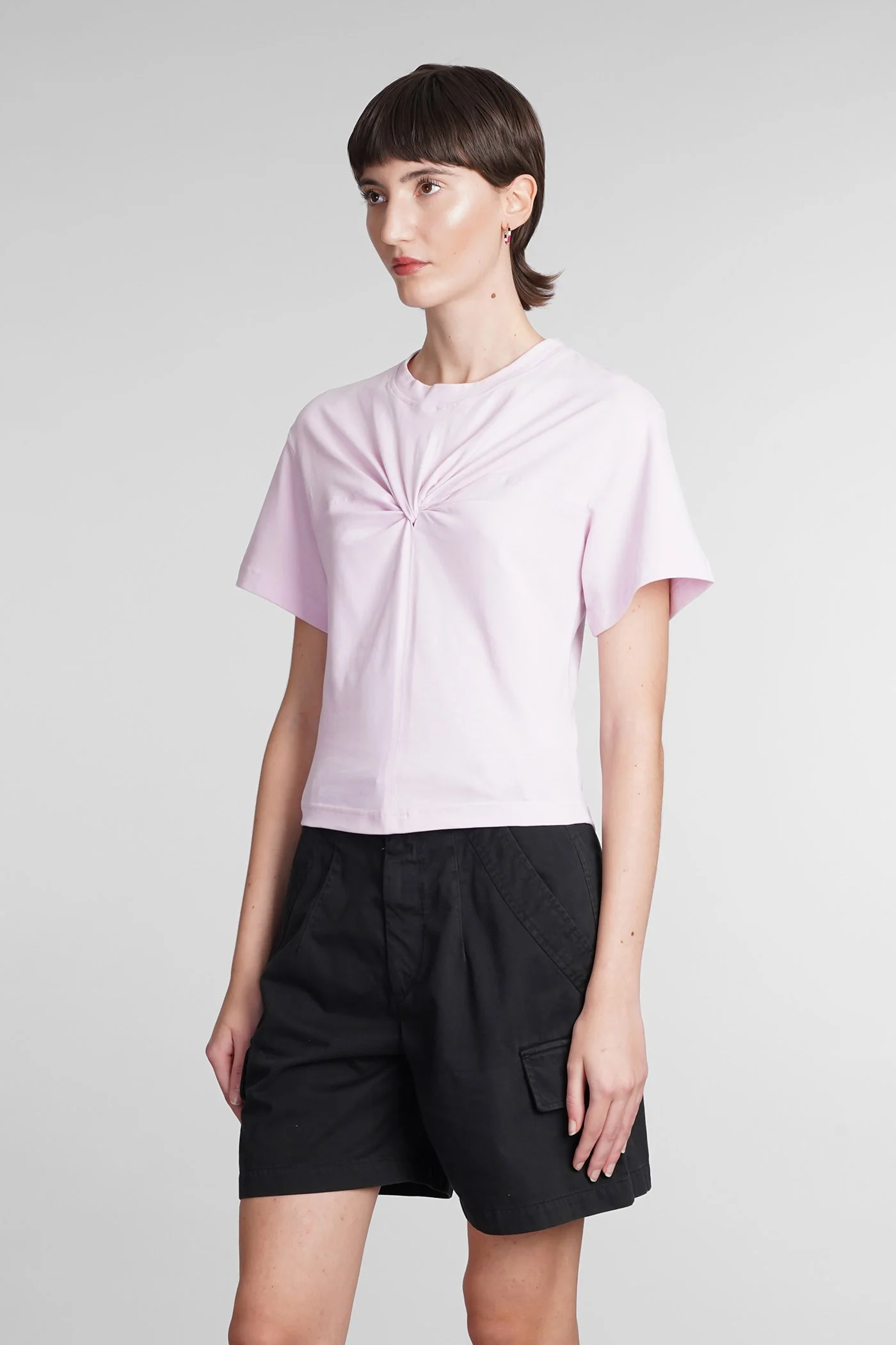 Zuria T-Shirt in rose-pink cotton - Image 4