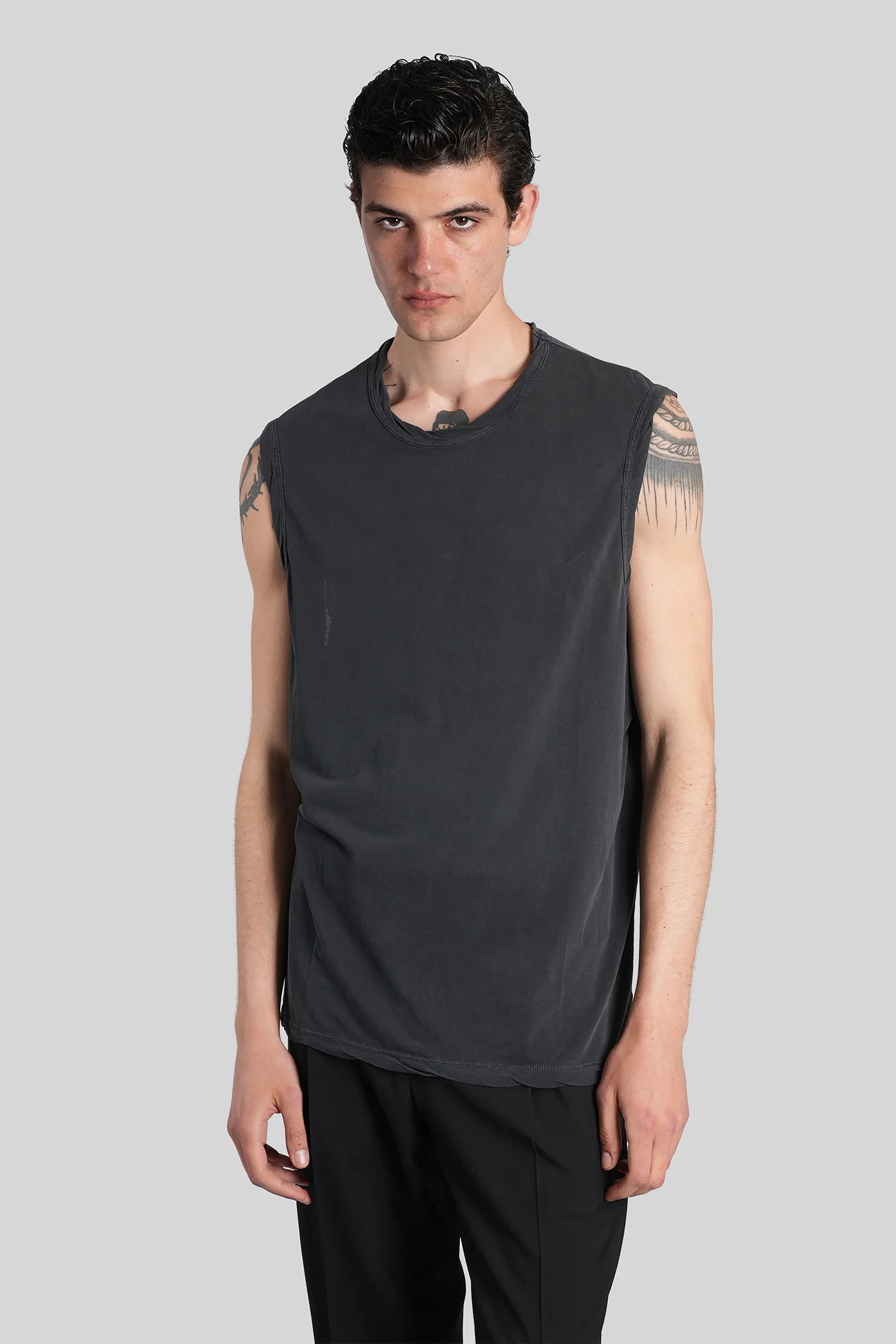 tank Top in grey cotton