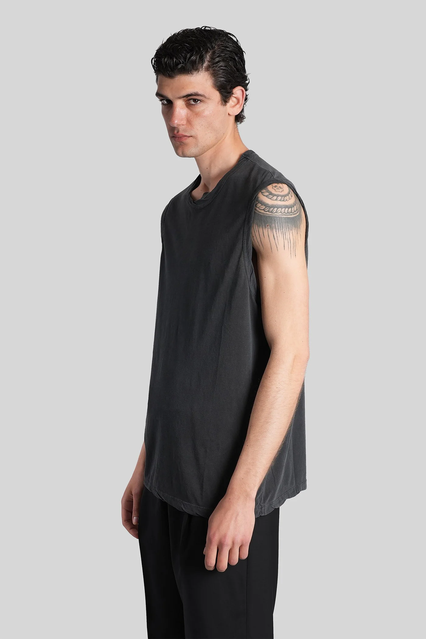 tank Top in grey cotton - Image 4