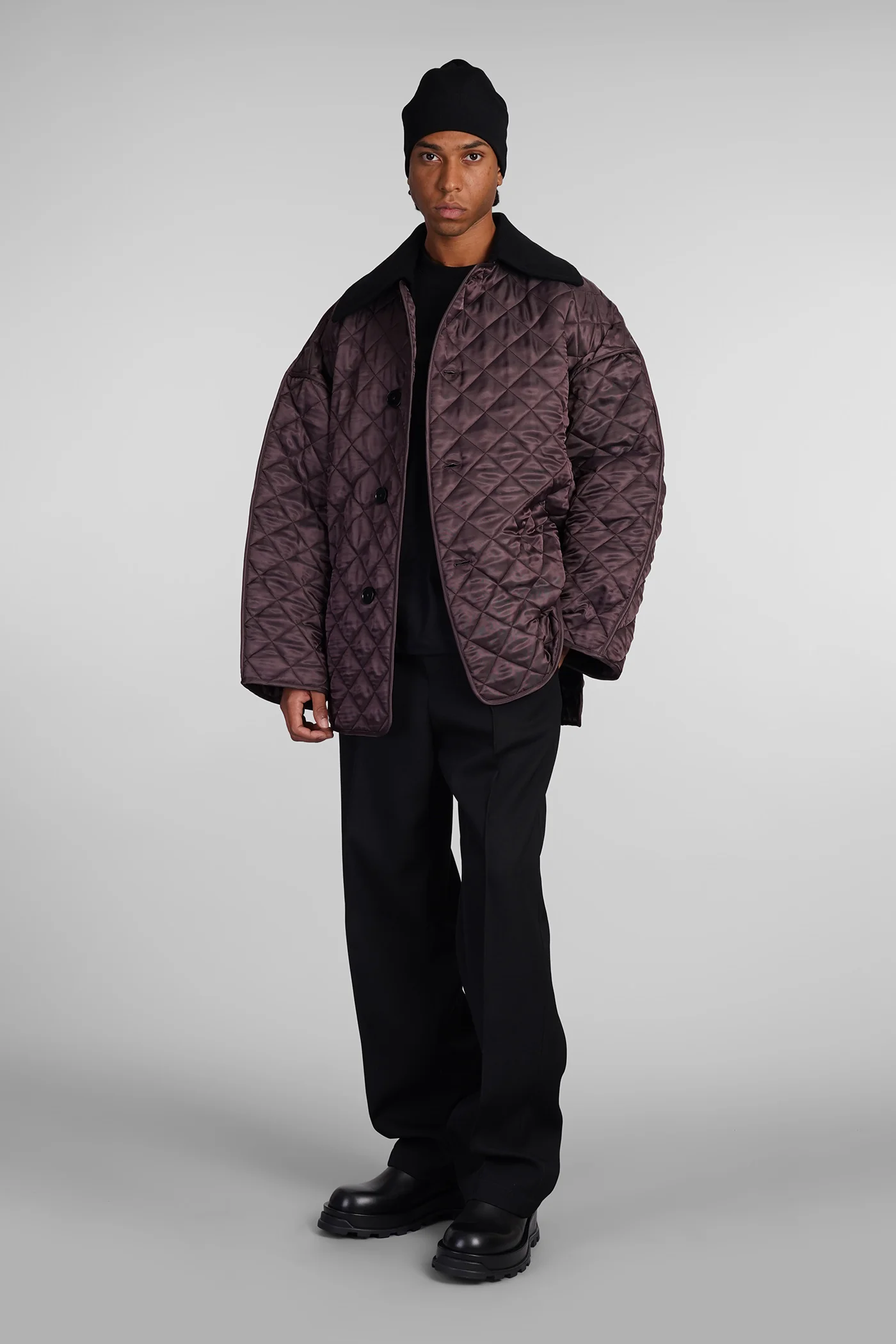 Casual jacket in bordeaux polyester - Image 2