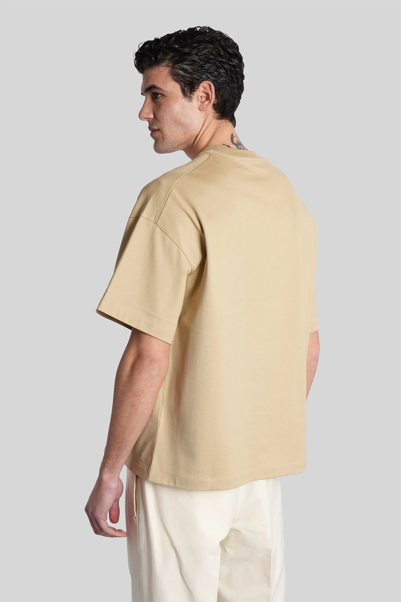 T-shirt cn ss T-Shirt in beige cotton - Image 3