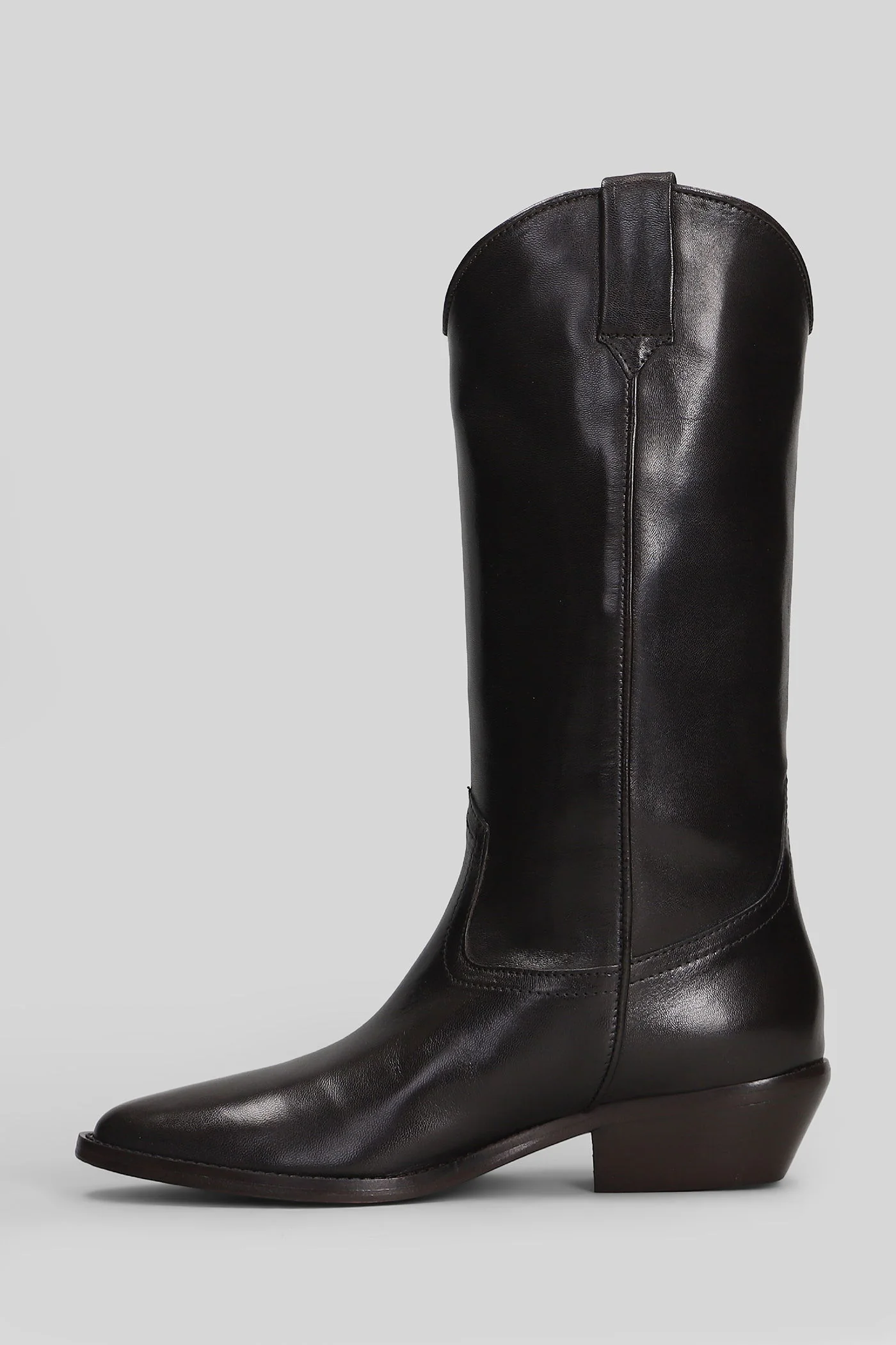 texan boots in dark brown leather - Image 3