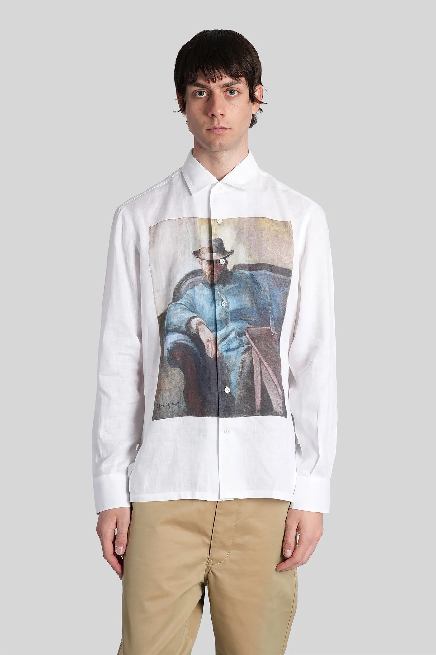 Shirt in white linen